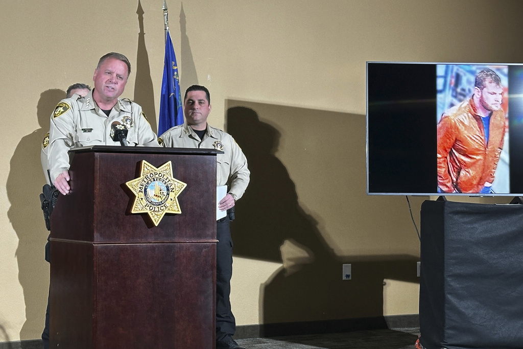 Las Vegas Metropolitan Police Department Sheriff Kevin McMahill speaks during a press conference regarding developments of a New Year's Eve truck explosion Friday, Jan. 3, 2025 in Las Vegas. (AP Photo/Rio Yamat)