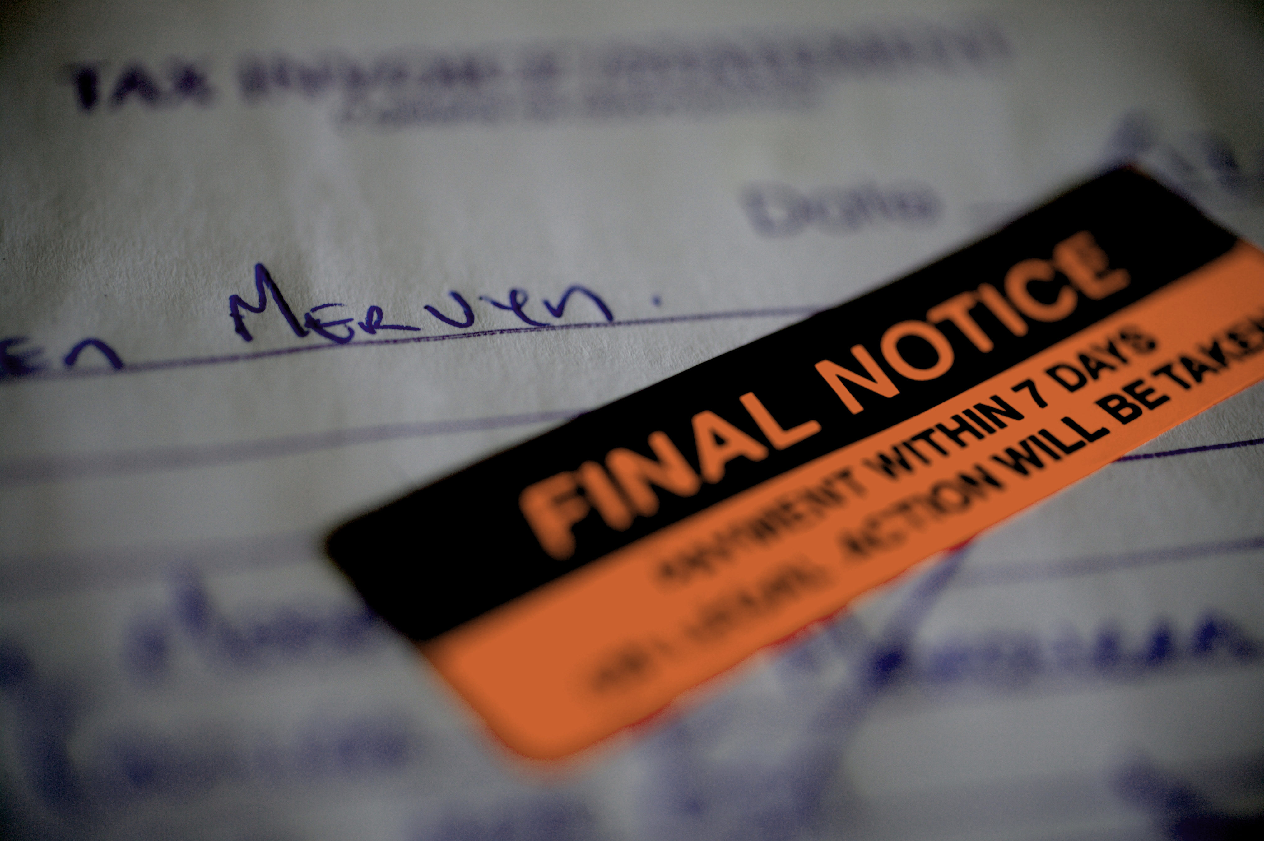 A final debt notice.