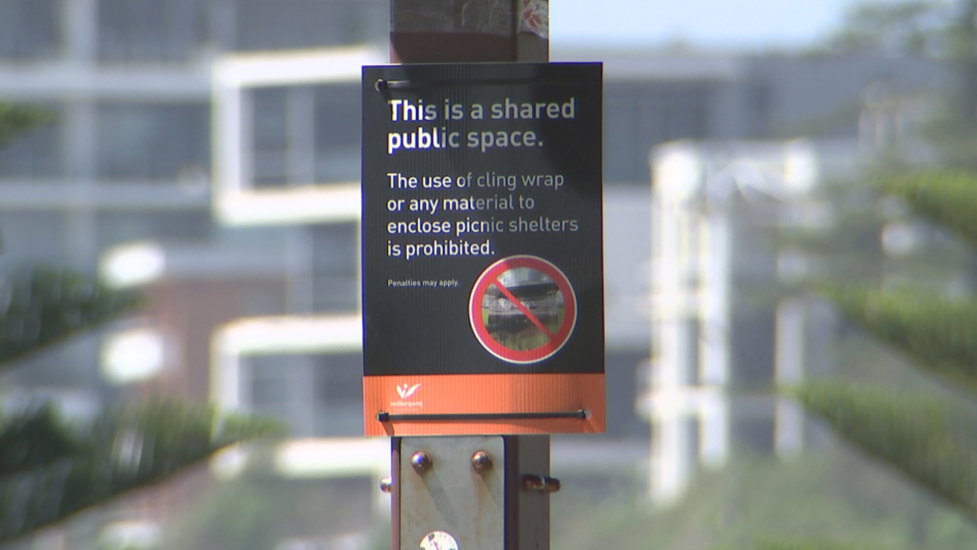 Signs prohibiting use of cling wrap Wollongong