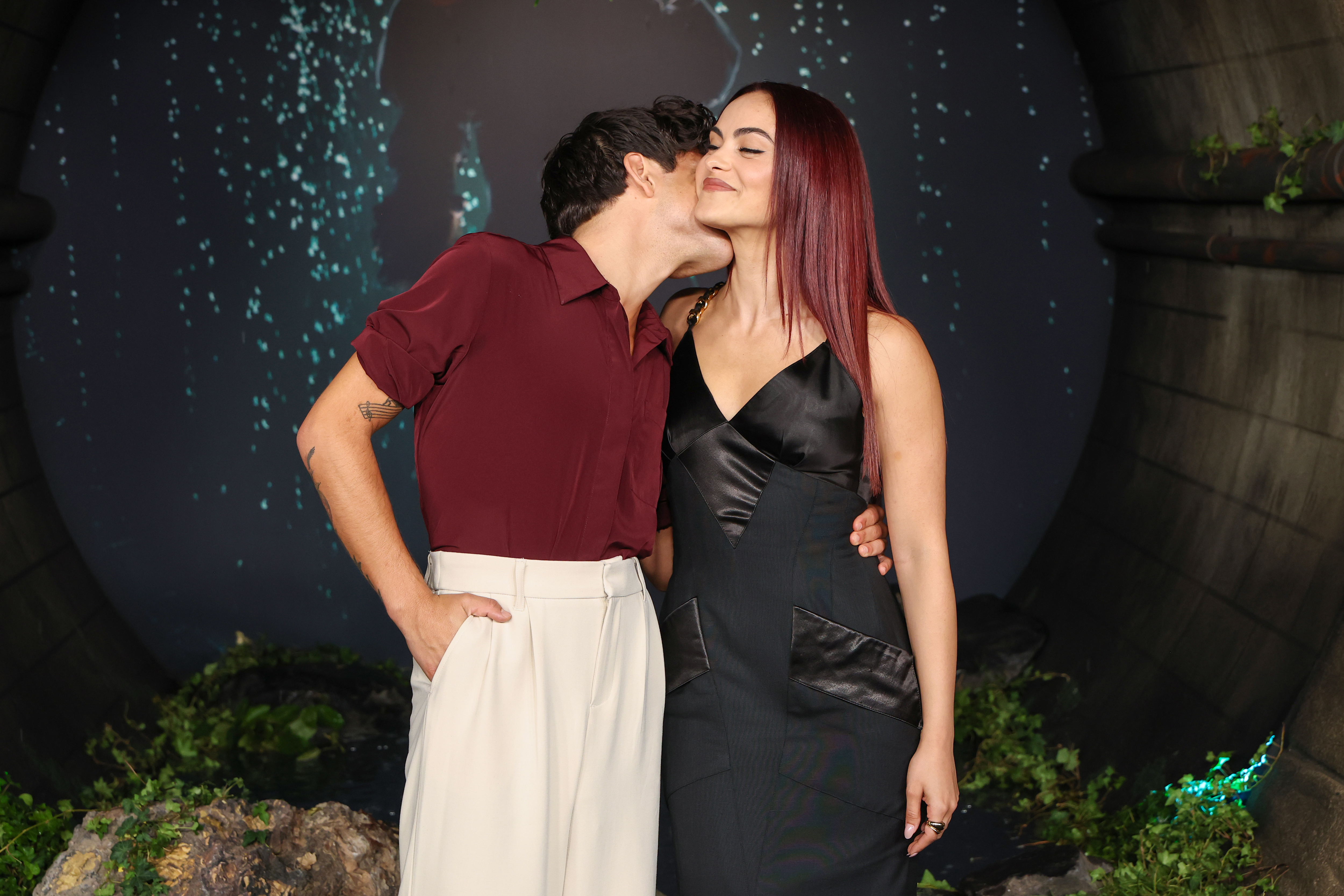 BURBANK, CALIFORNIA - OCTOBER 20: (L-R) Rudy Mancuso and Camila Mendes attend the premiere of HBO Original Series IT: Welcome To Derry at Warner Bros. Studios on October 20, 2025 in Burbank, California. (Photo by Monica Schipper/Getty Images)