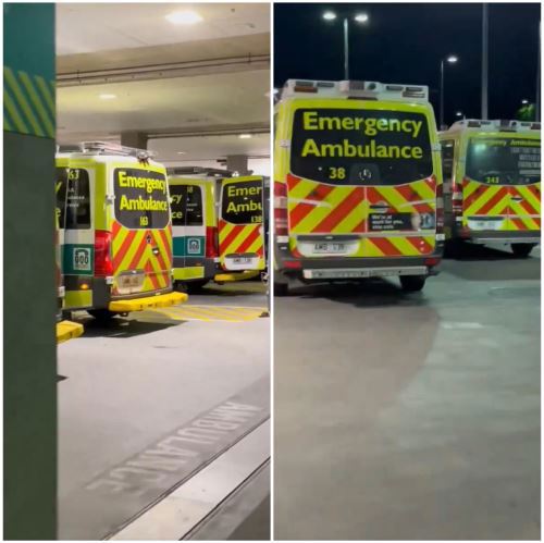 A video uploaded to social media has shown ambulances ramped at one hospital at 10pm on December 27, which the union said demonstrated "the extent of ramping that night".