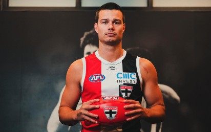 Jack Silvagni in a St Kilda guernsey.