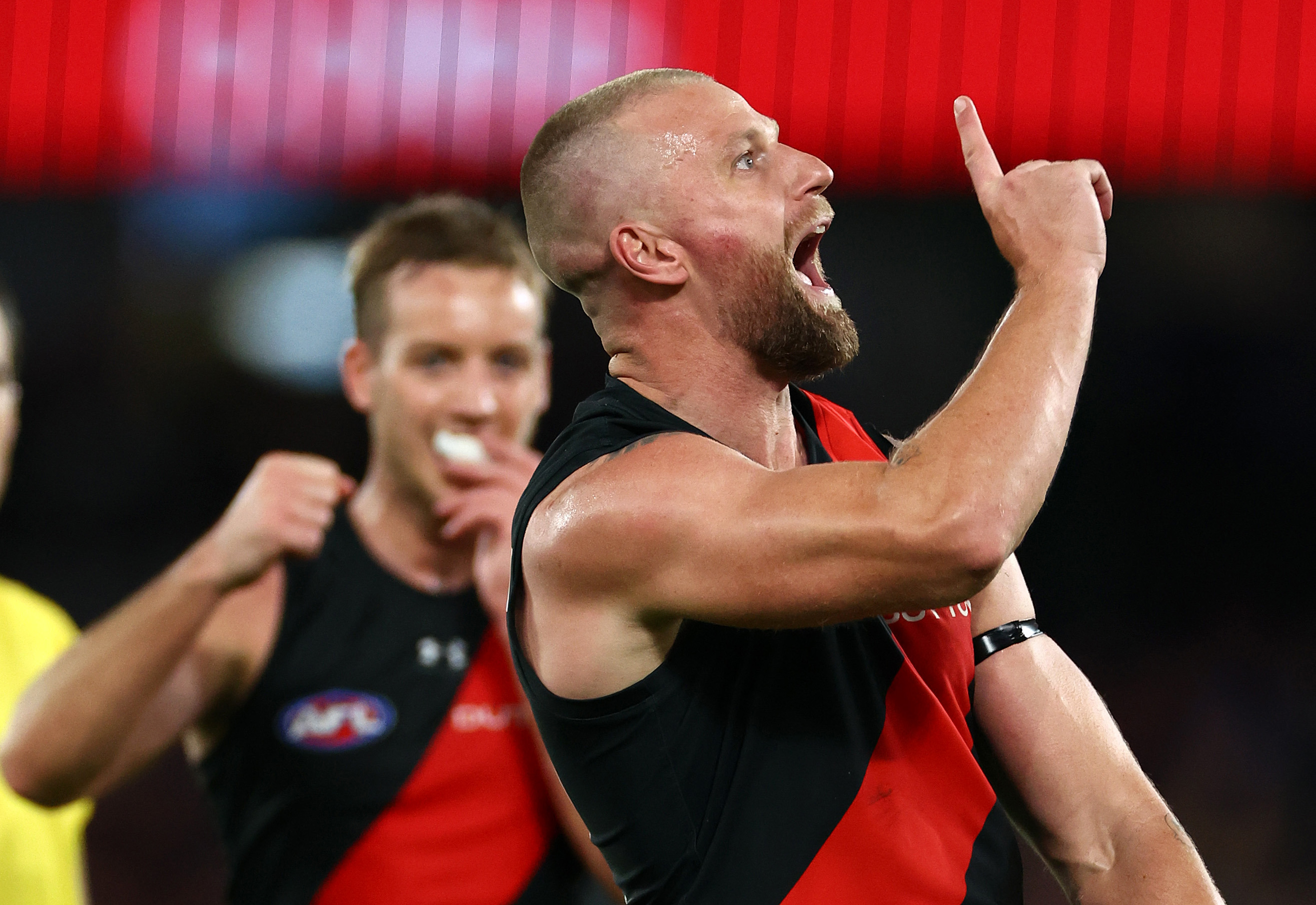 Jake Stringer kicked two in the Bombers' win.