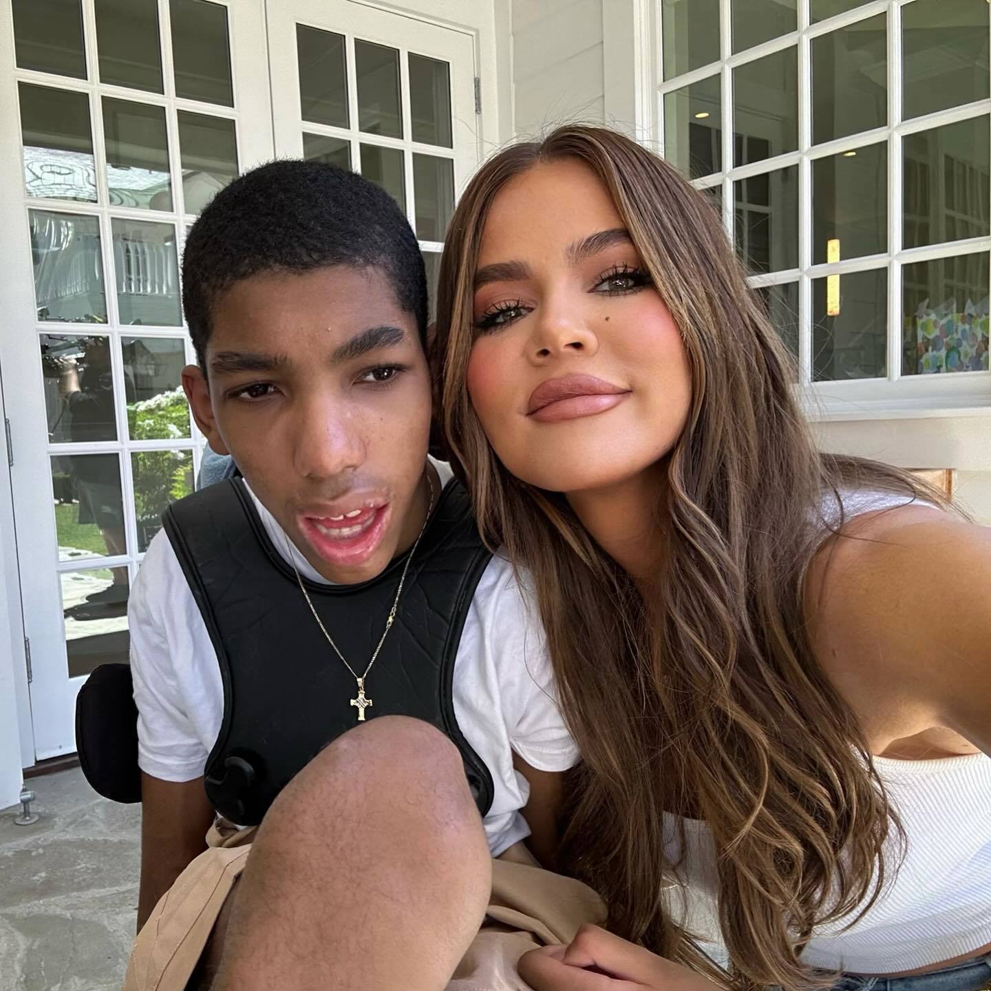 Khloe Kardashian with Amari, Tristan Thompson's brother