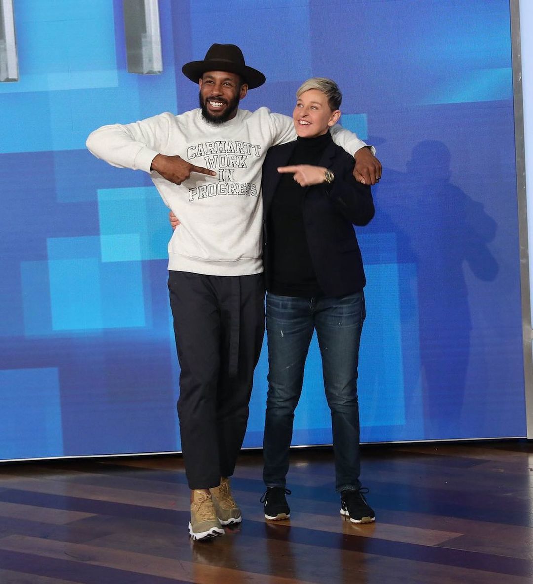 Stephen 'tWitch' Boss and Ellen Degeneres on The Ellen Degeneres Show.