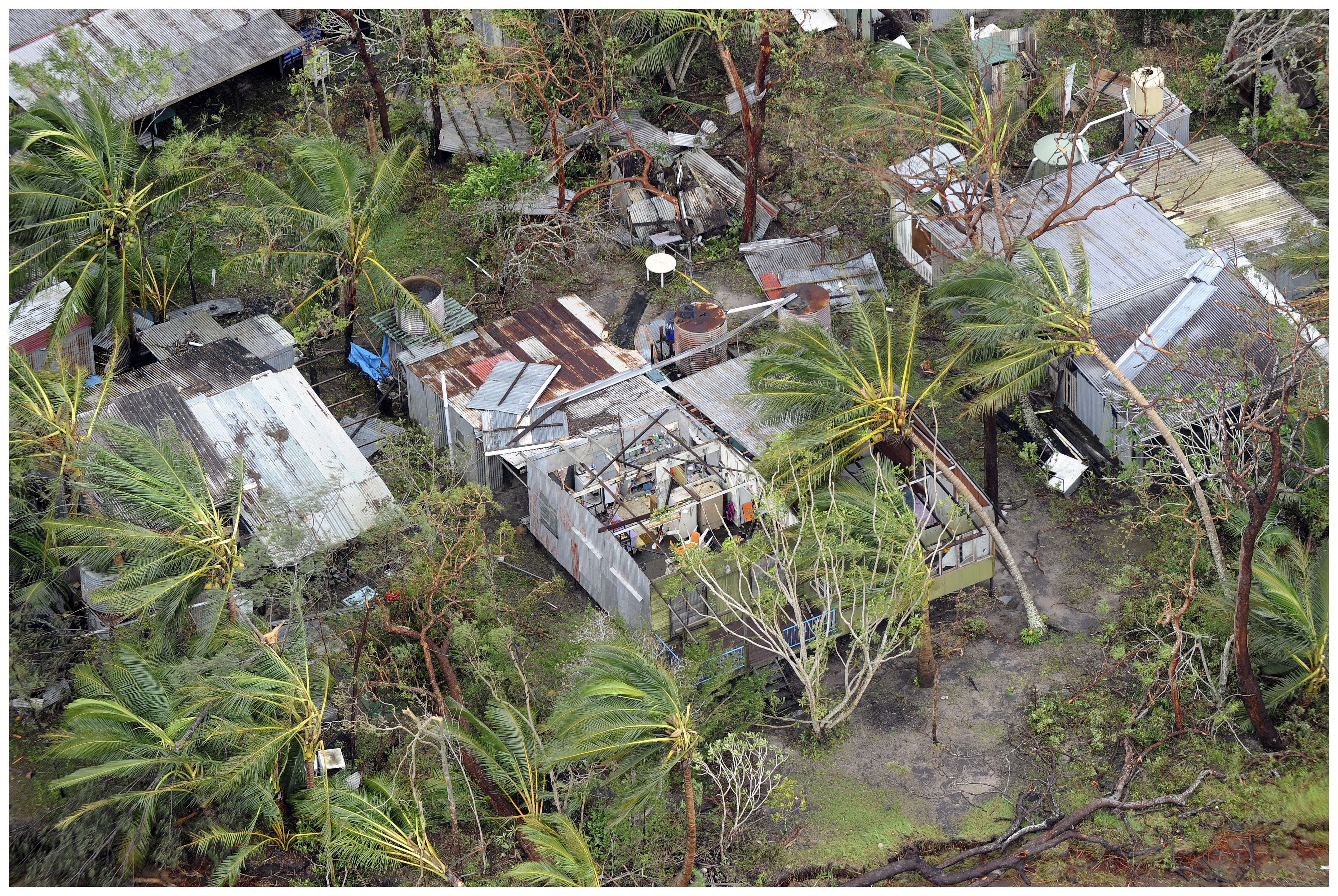 A damaged house near the Queensland town of Forrest Beach after Cyclone Yasi devastated northern parts of the state in 2011. 