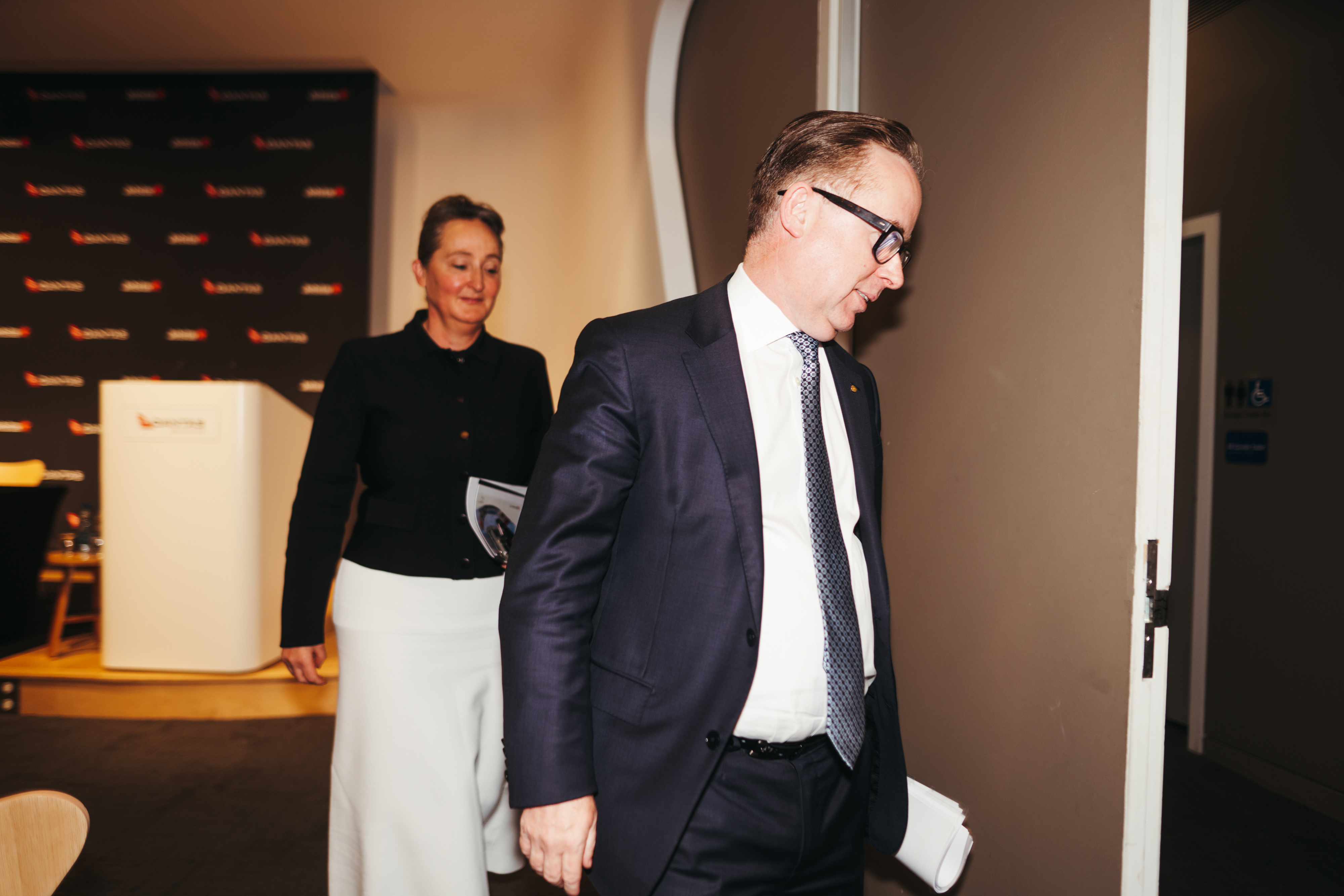 Vanessa Hudson and Alan Joyce