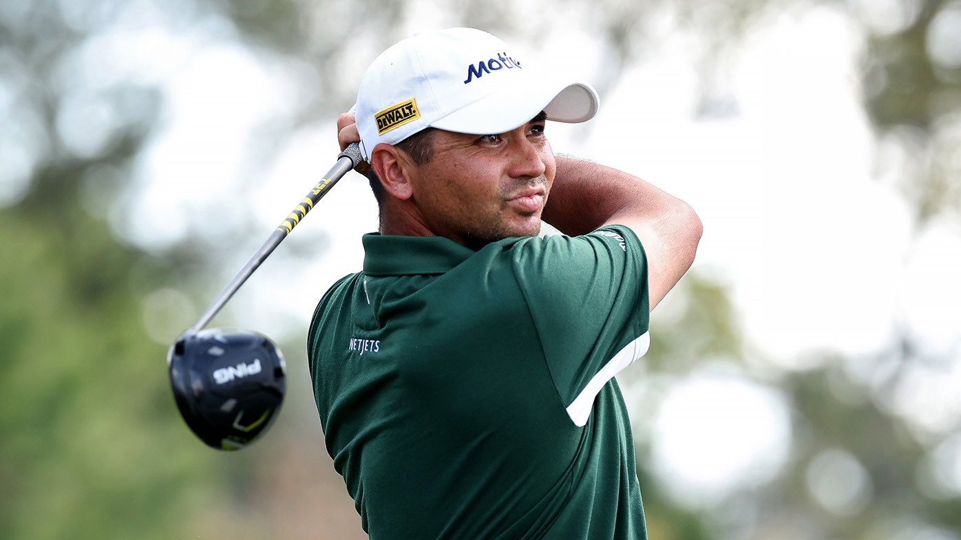 Jason Day of Australia plays his shot from the ninth tee during the second round of THE PLAYERS Championship on the Stadium Course at TPC Sawgrass on March 15, 2024 in Ponte Vedra Beach, Florida. (Photo by Jared C. Tilton/Getty Images)
