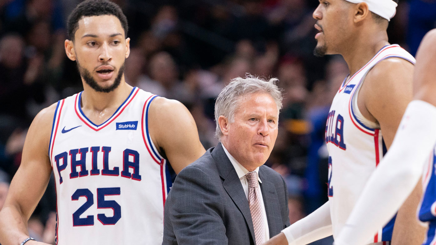 Ben Simmons #25, and former head coach Brett Brown