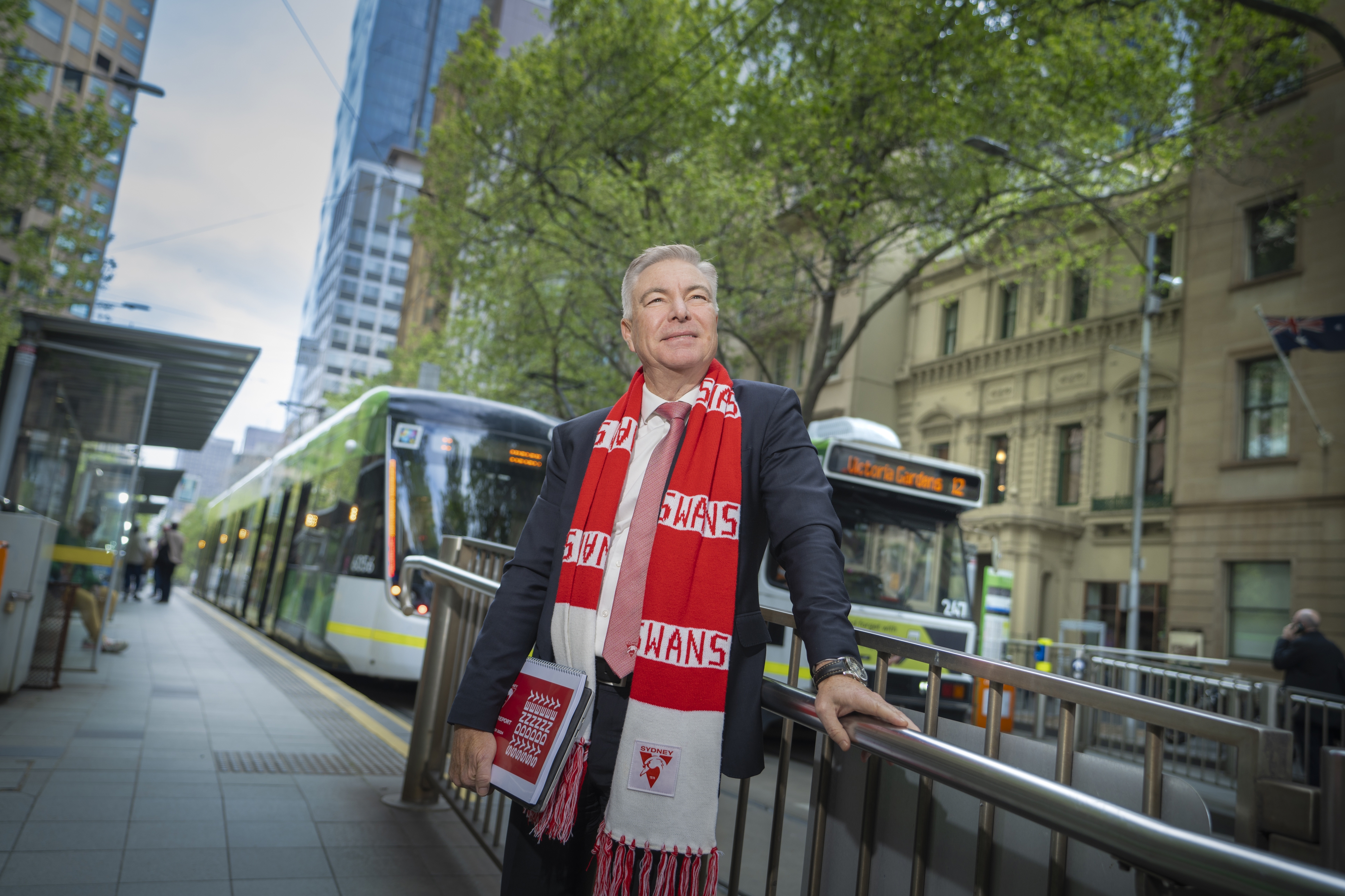 AFR Swans president Andrew Pridham for AFL grand final preview story coming out on Saturday. Thursday 26 September 2024 Melbourne Photo Eamon Gallagher
