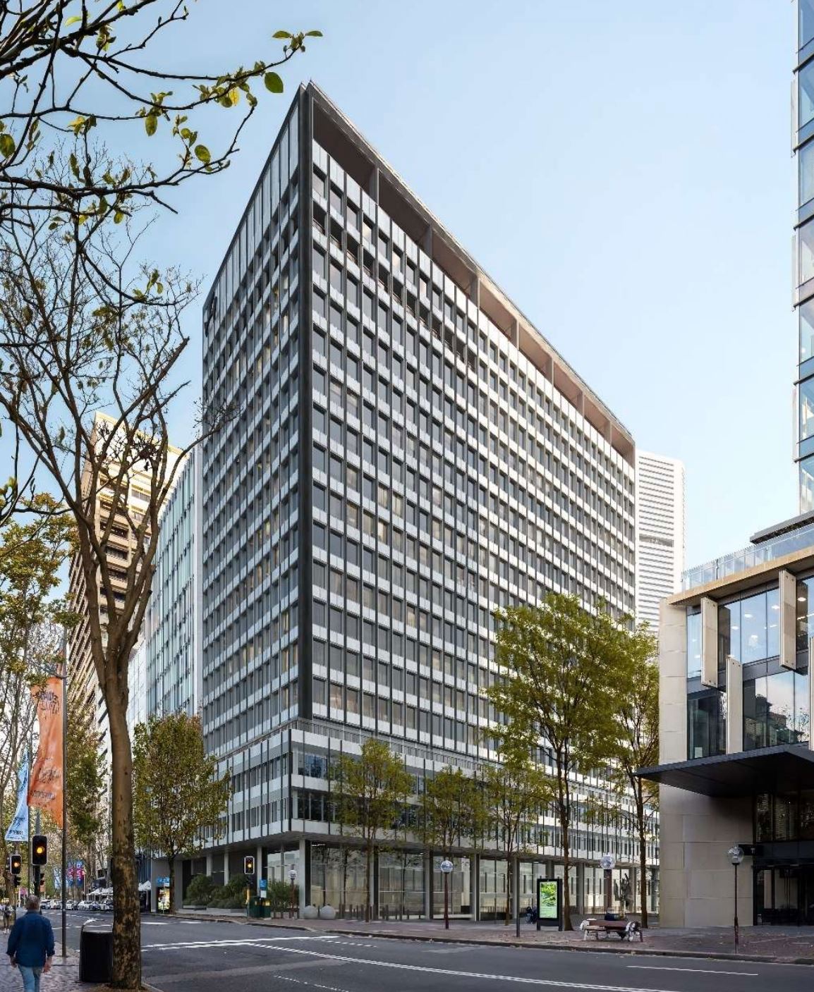 Visualizstion of the Martin Place presentation of the RBA building from Macquarie Street. (Source: Architectus) 