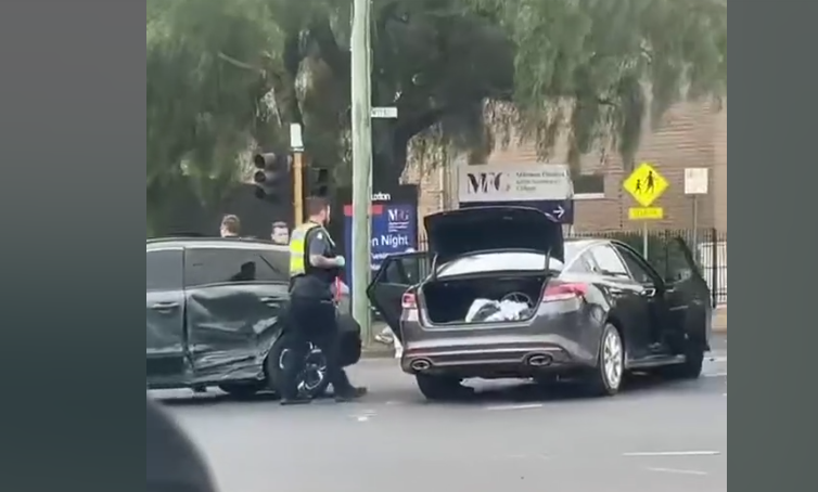 Police were seen taking at least one person from the scene.