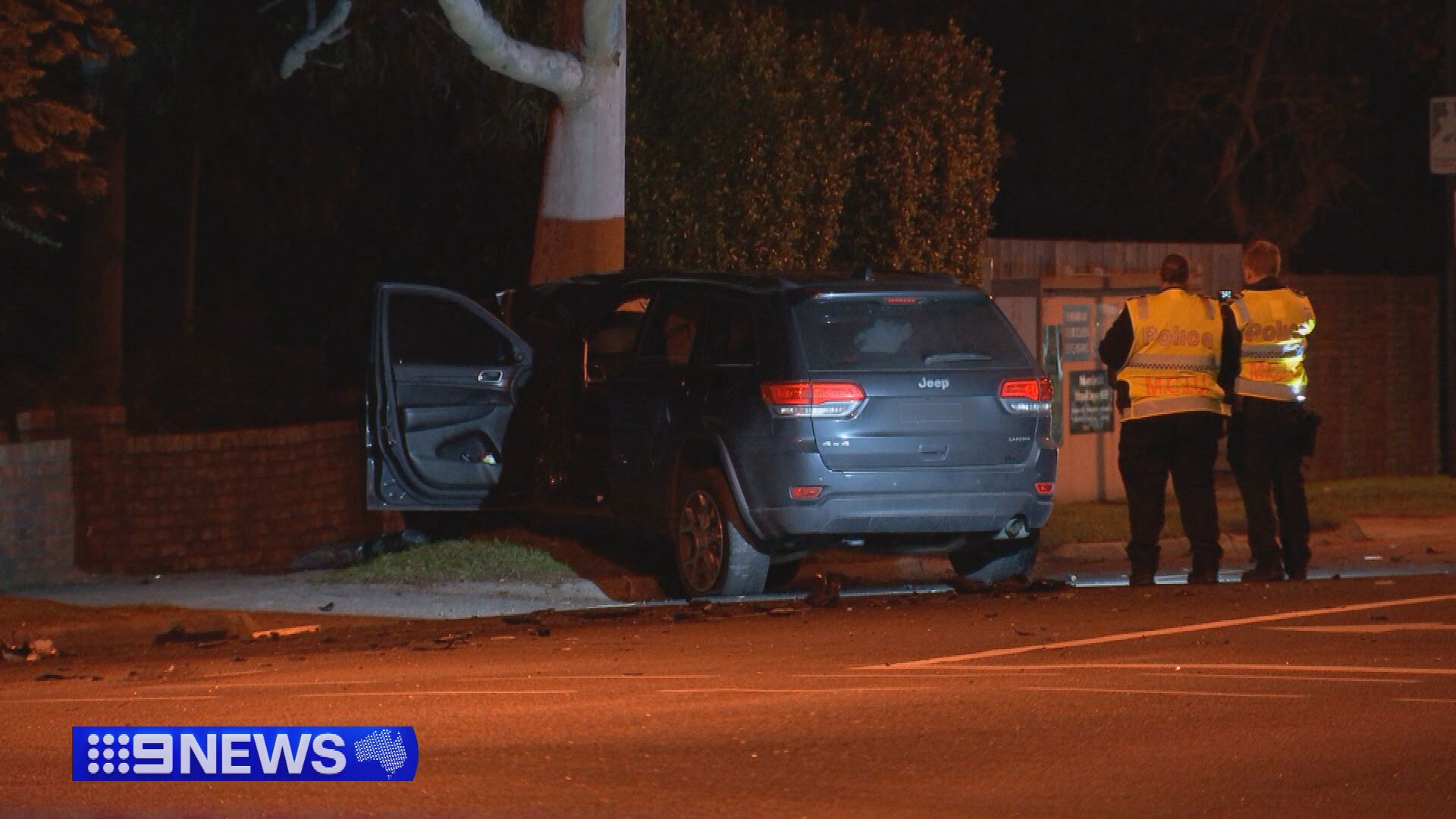 The court was told the Jeep continued on for about 50 metres before hitting a tree.