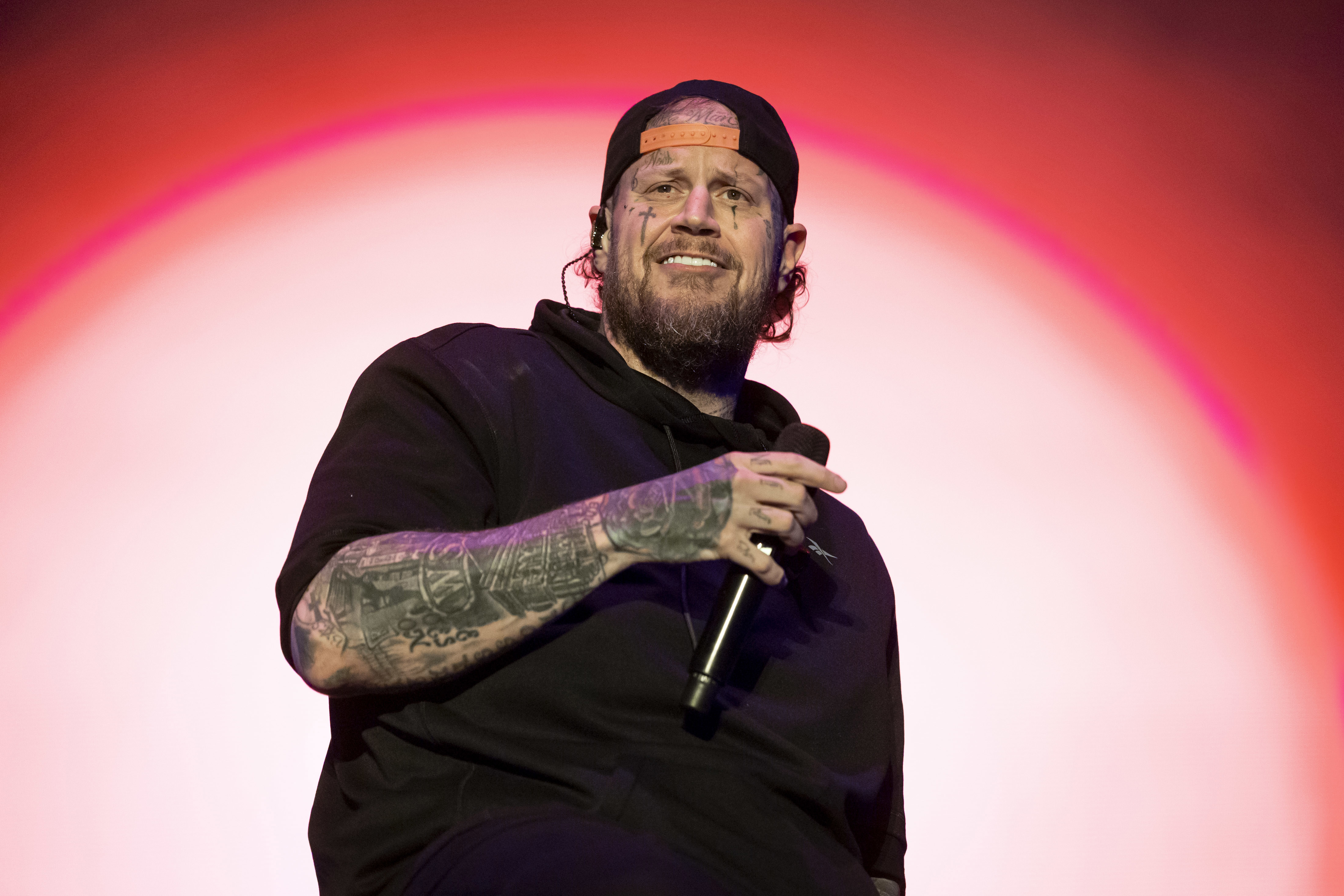 PERTH, AUSTRALIA - NOVEMBER 02: Jelly Roll performs on stage at Strummingbird Festival on November 02, 2025 in Perth, Australia. (Photo by Matt Jelonek/Getty Images)