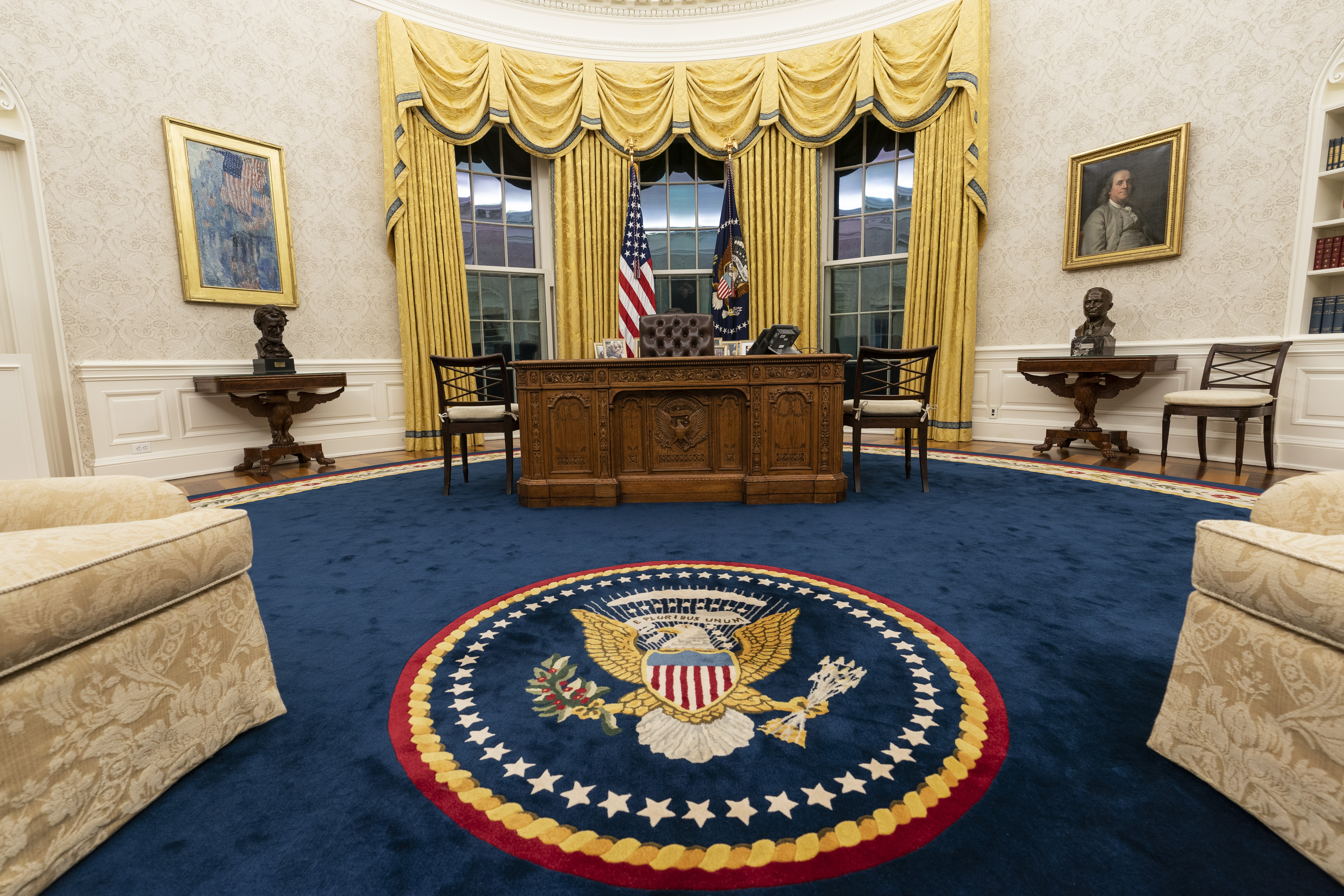 Joe Biden redecorates Oval Office for first day on the job