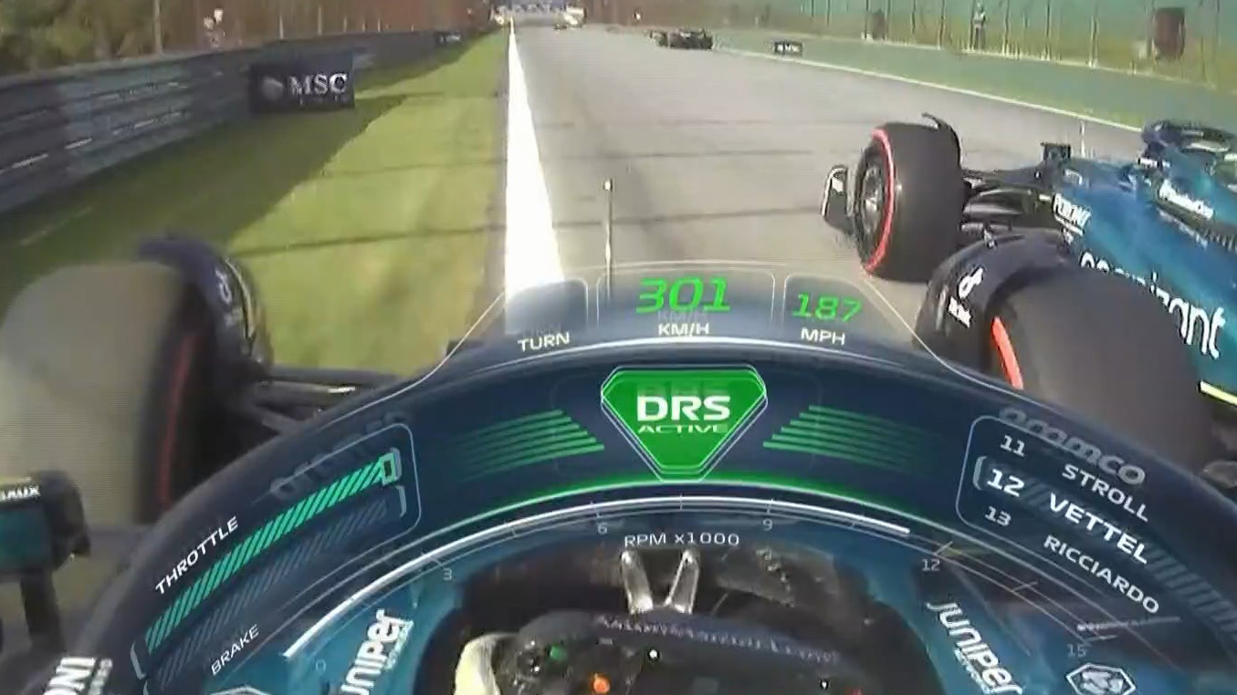 Lance Stroll was hit with a 10-second penalty in the Brazilian Grand Prix sprint race after pushing teammate Sebastian Vettel off the track.