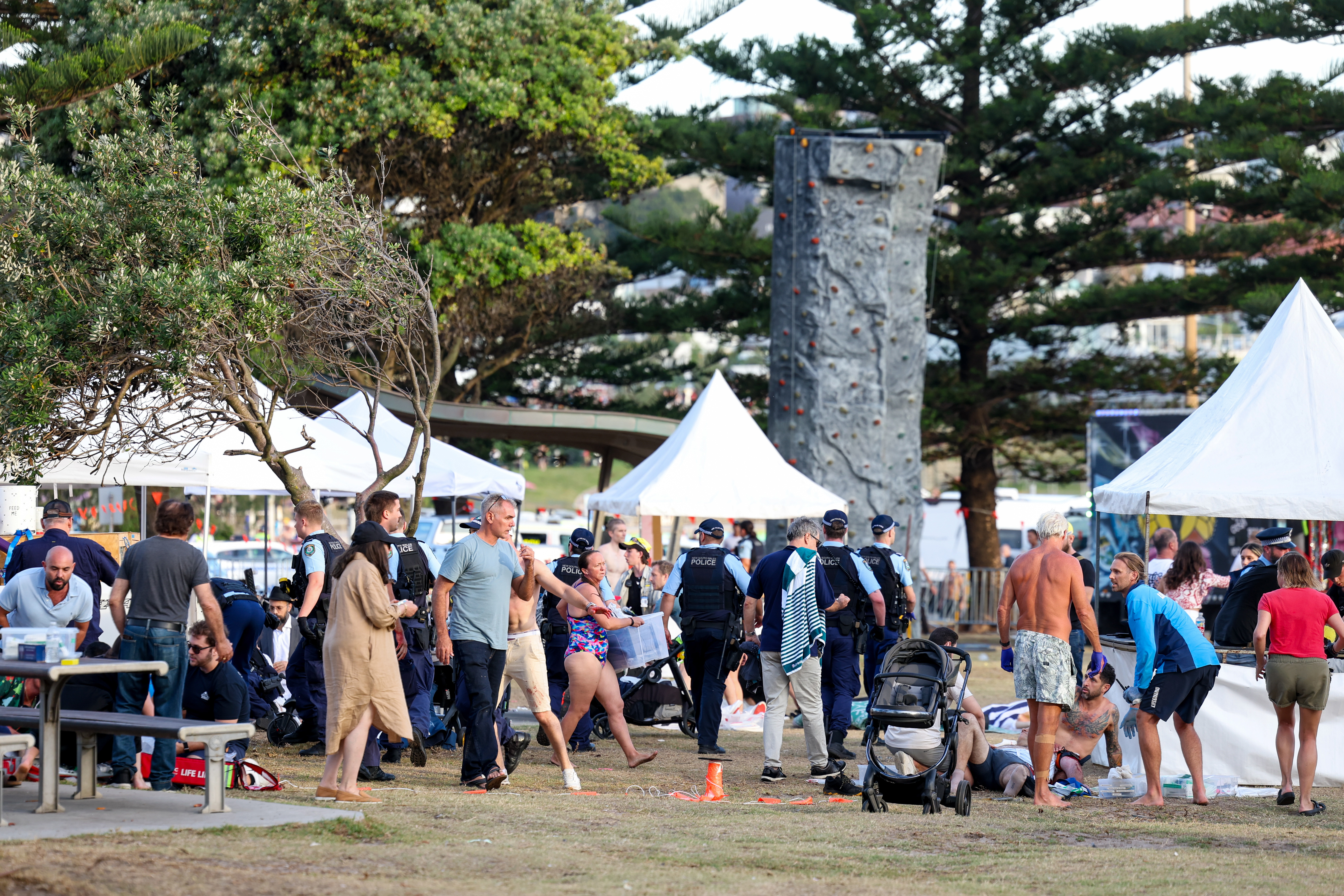 People at Bondi Beach following the December 14 mass shooting.