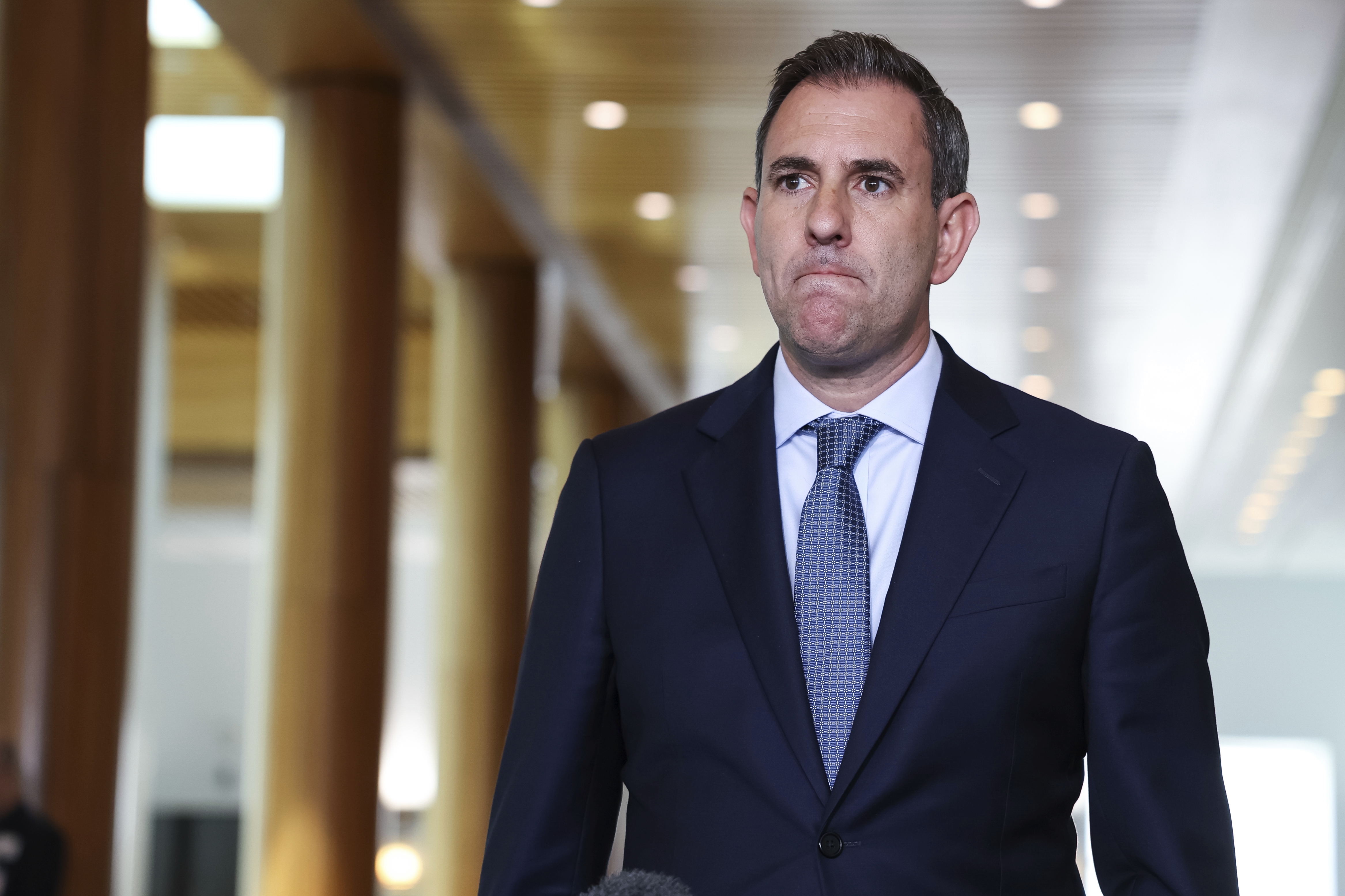 Treasurer Dr Jim Chalmers addresses the media at a press conference at Parliament House in Canberra on Wednesday 26 November 2025.