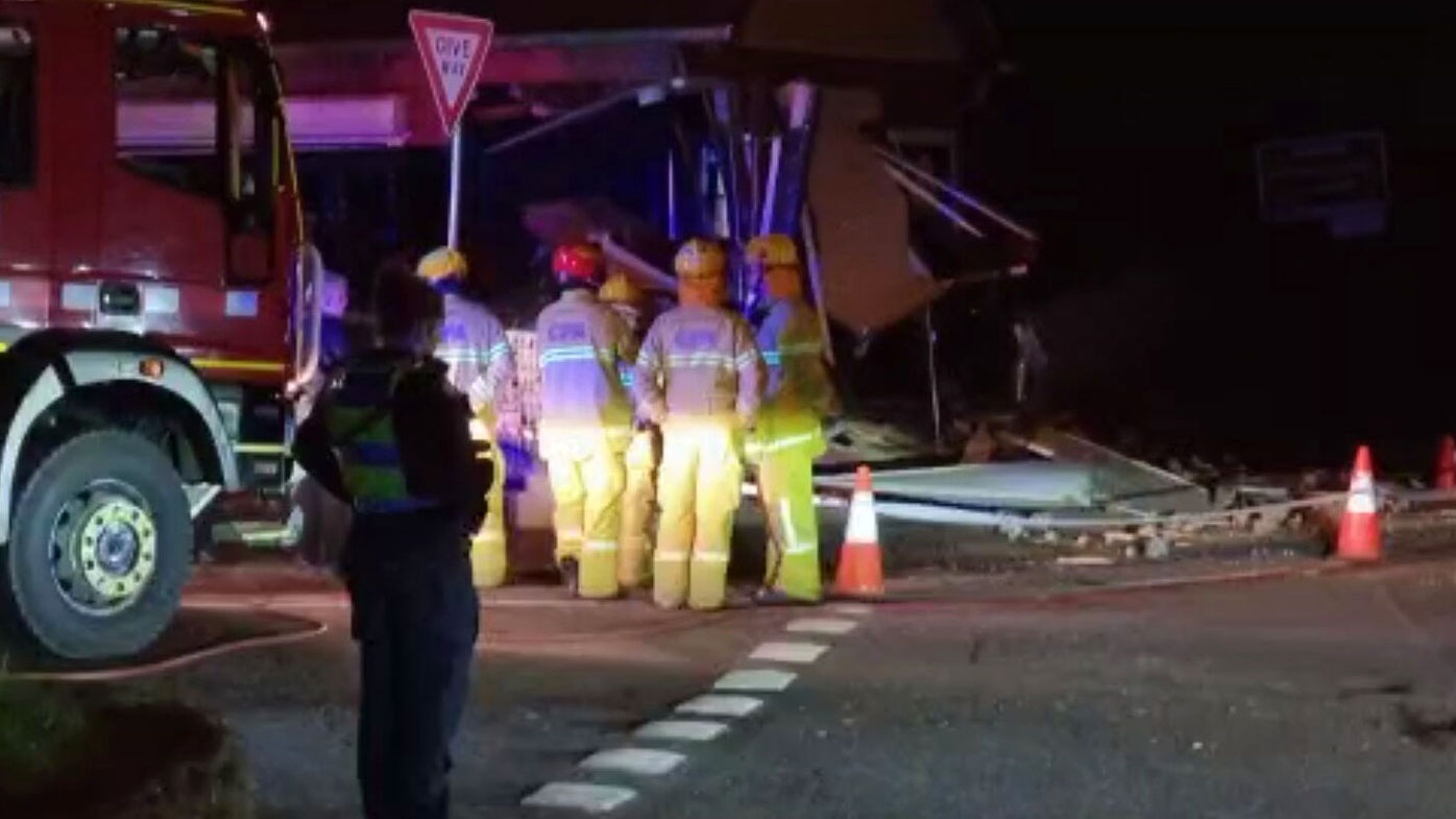 Six teenagers have been arrested after ploughing a stolen Audi through the front of an art gallery in Melbourne. 