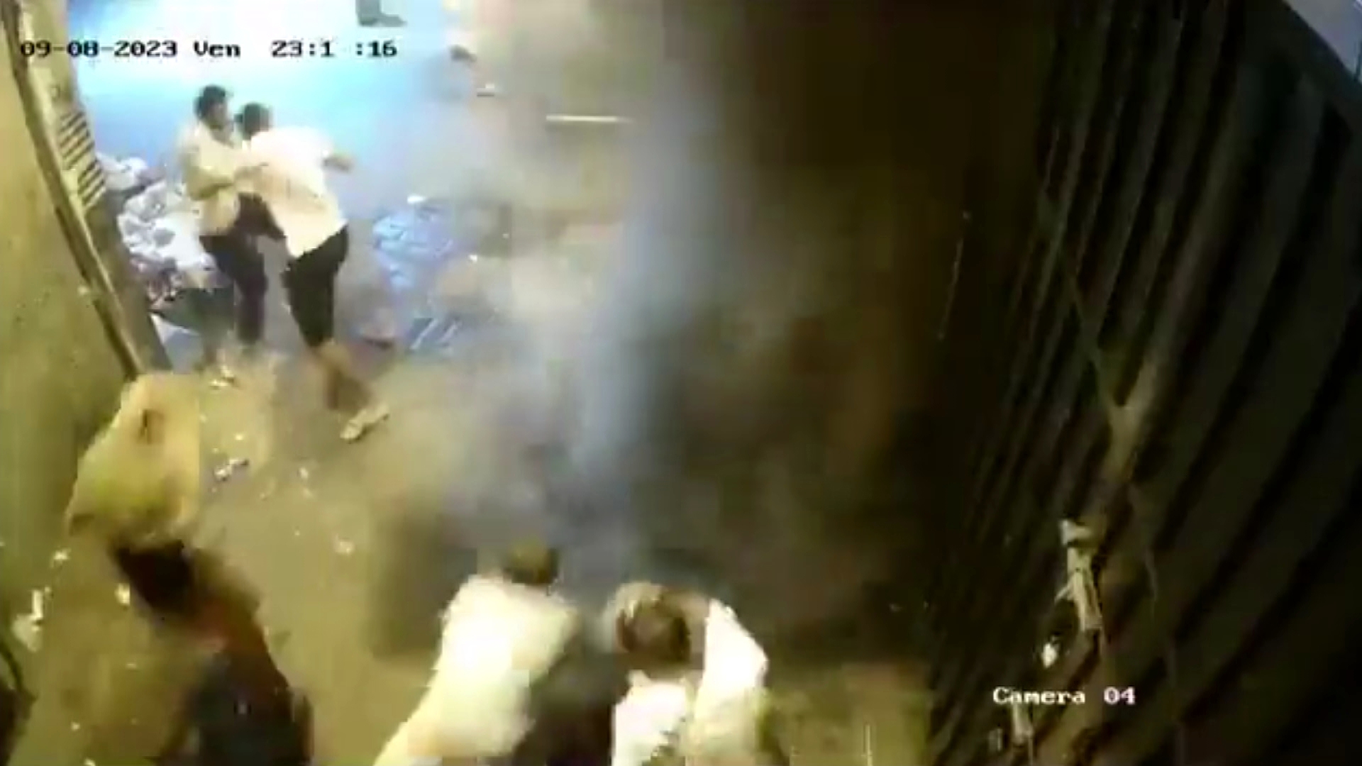 CCTV from Marrakesh of moment earthquake hits.