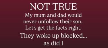 Cruz Beckham defended his parents David and Victoria, claiming Brooklyn Beckham blocked them 