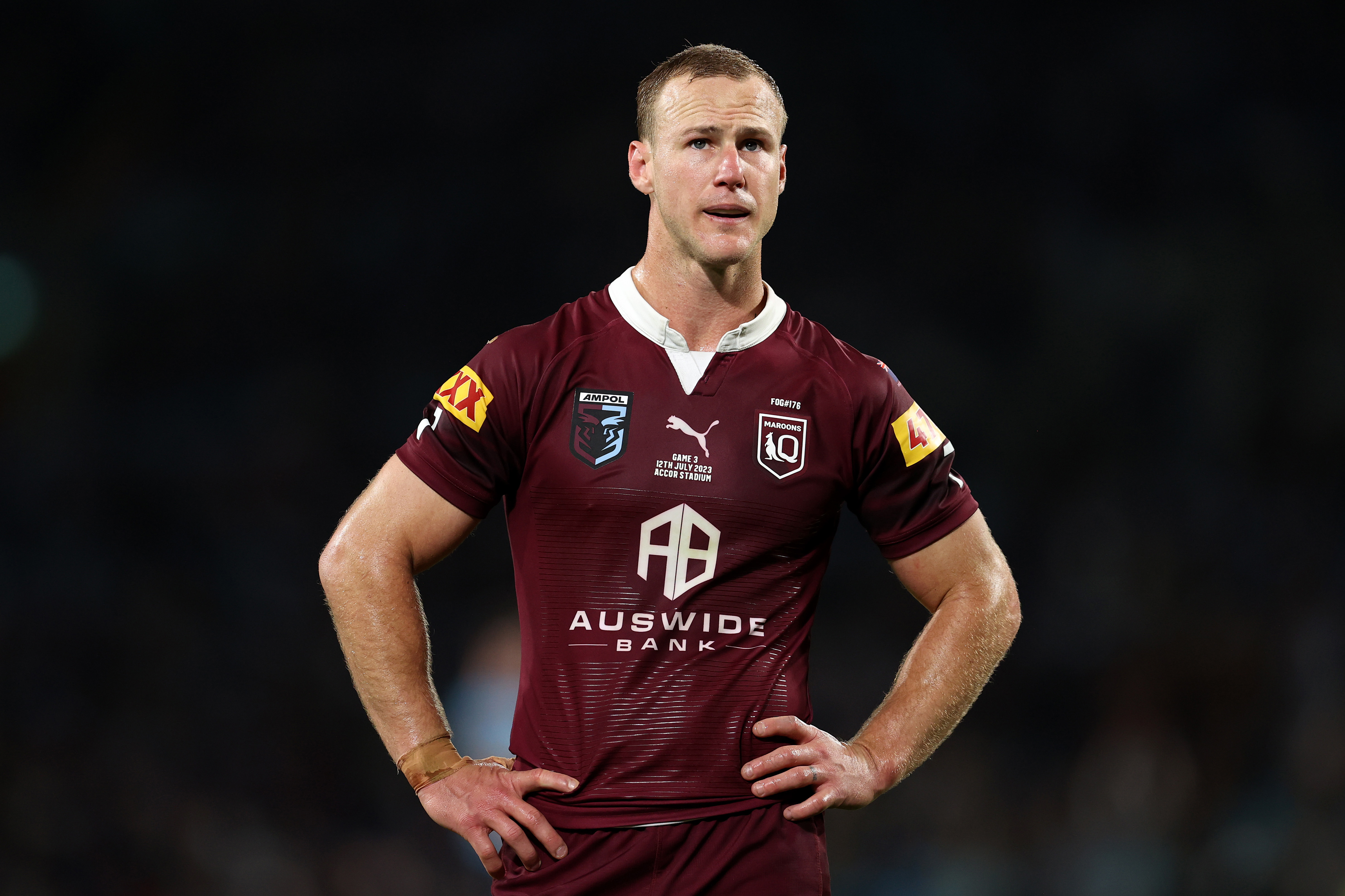 Daly Cherry-Evans commiserates the Maroons loss in game three of the State of Origin series.