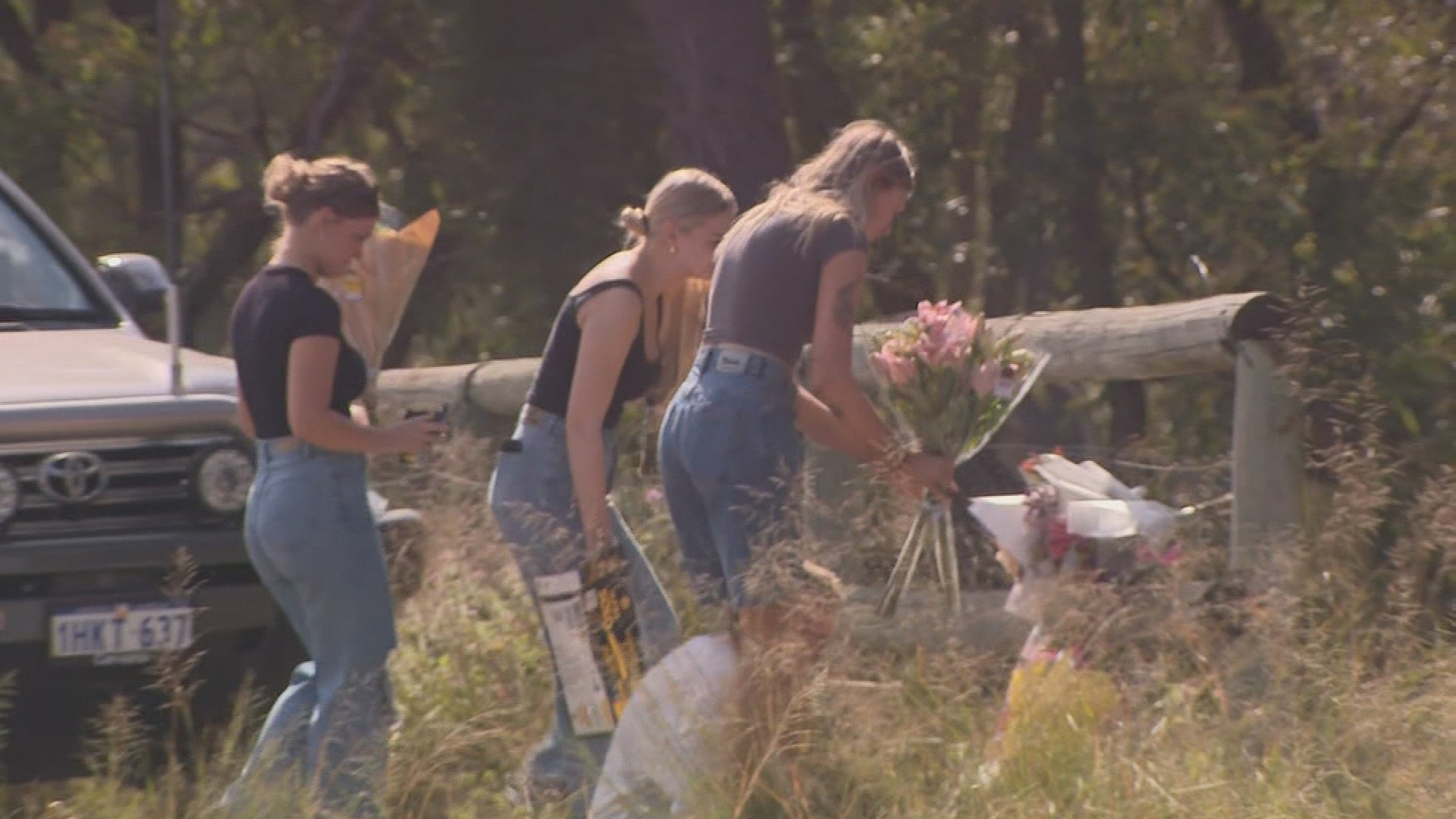 Flower tributes at Baldivis, Perth.