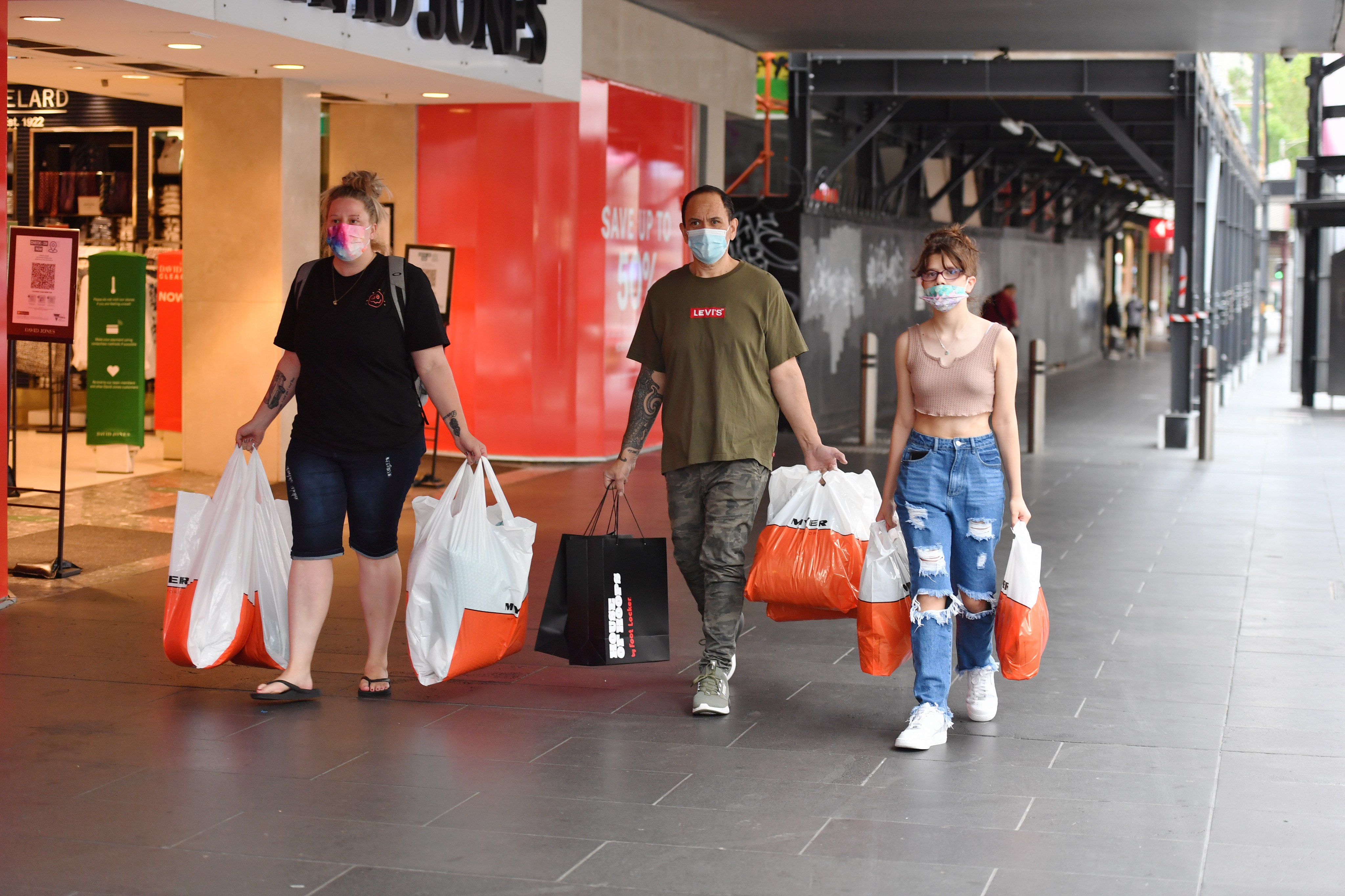 Boxing Day sales at the Bourke street Mall. 26th December 2021 The Age news Picture by Joe Armao