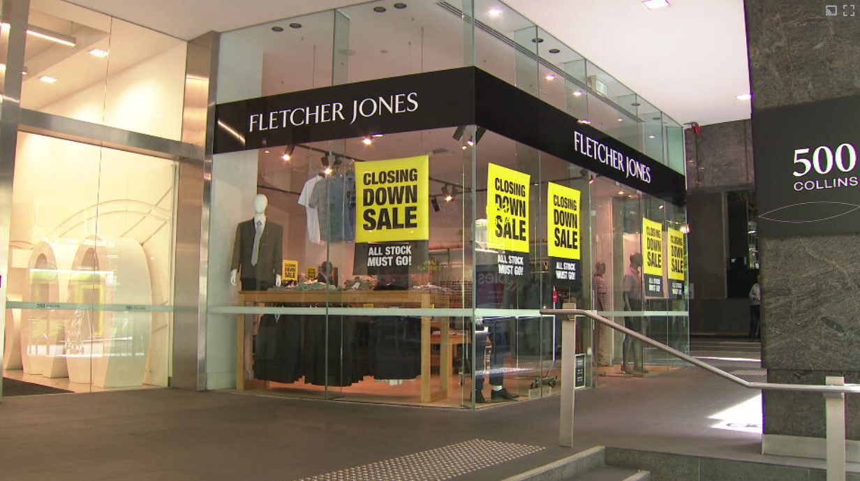O icônico varejista de Melbourne, Fletcher Jones, está fechando todas as lojas restantes e o site online.