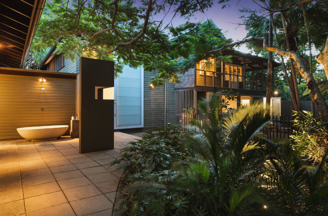 Homes on the market with bath tubs on the balcony.