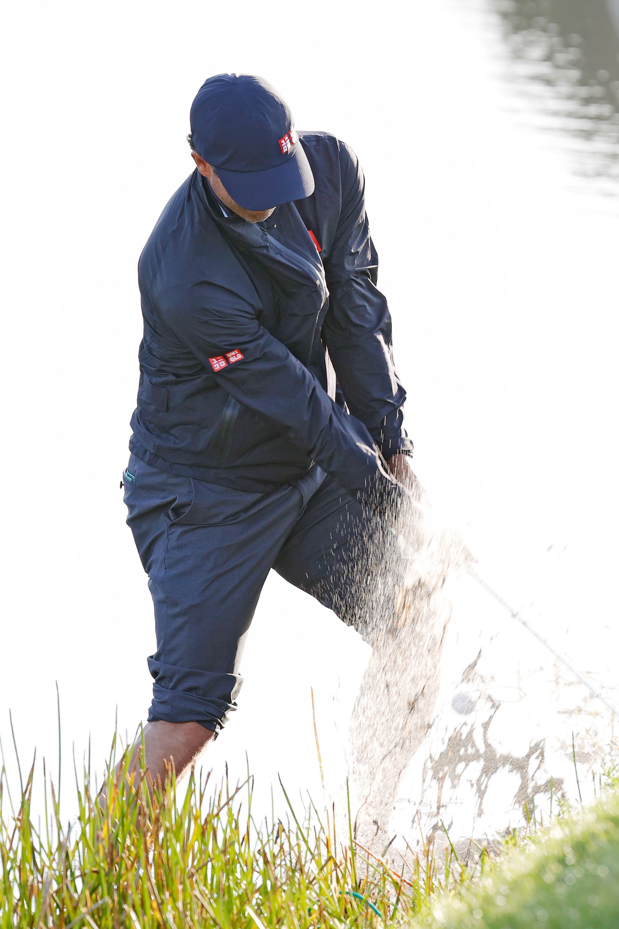 Adam Scott plays from the water during the opening round of the PGA Tour's Honda Classic.