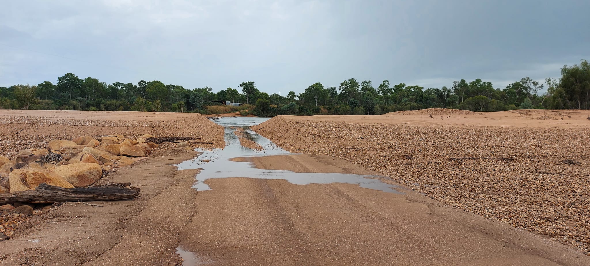As she stood on the path water started creeping up the road. She said 4mm of rain was recorded yesterday, adding the river is "bound to rise by tomorrow" with the falls forecast today.