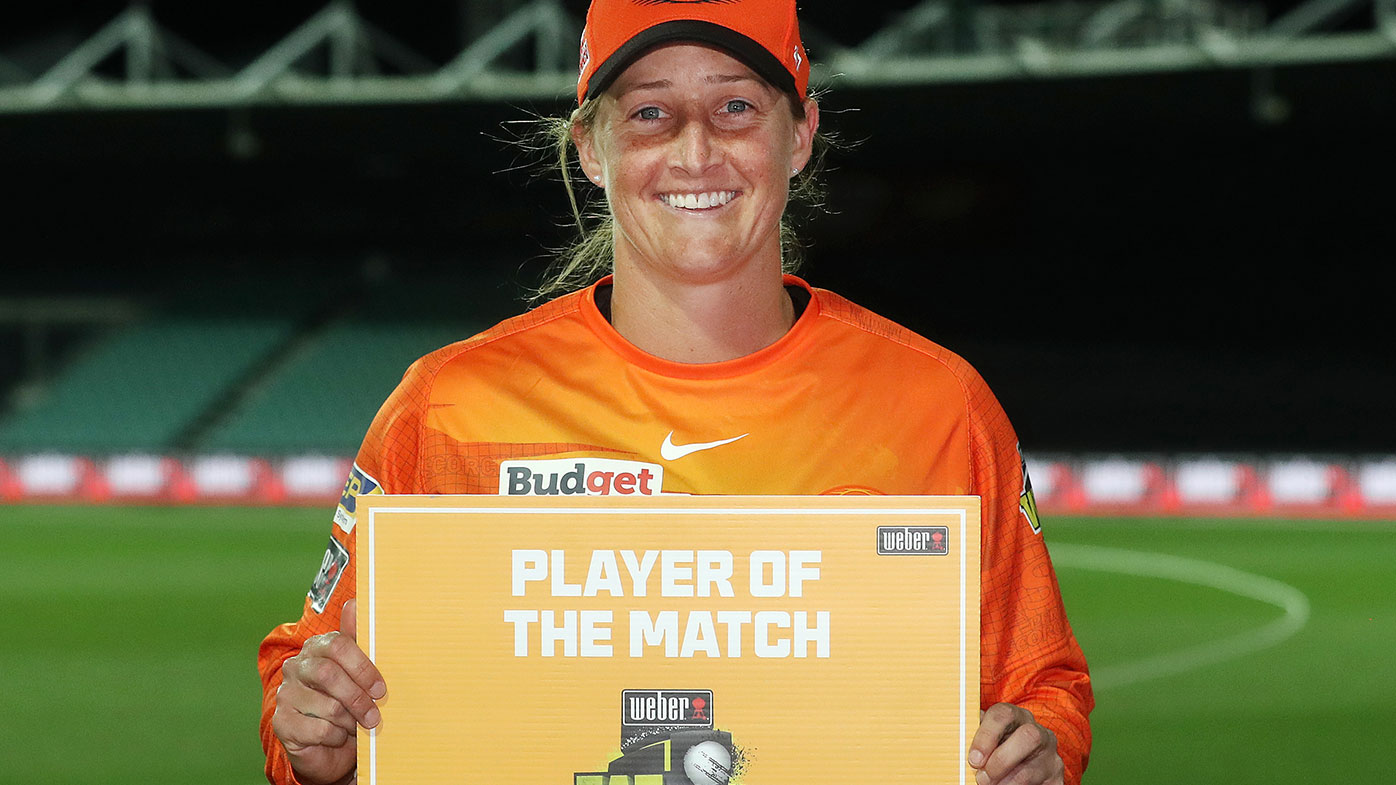 Player of the match Sophie Devine of the Perth Scorchers