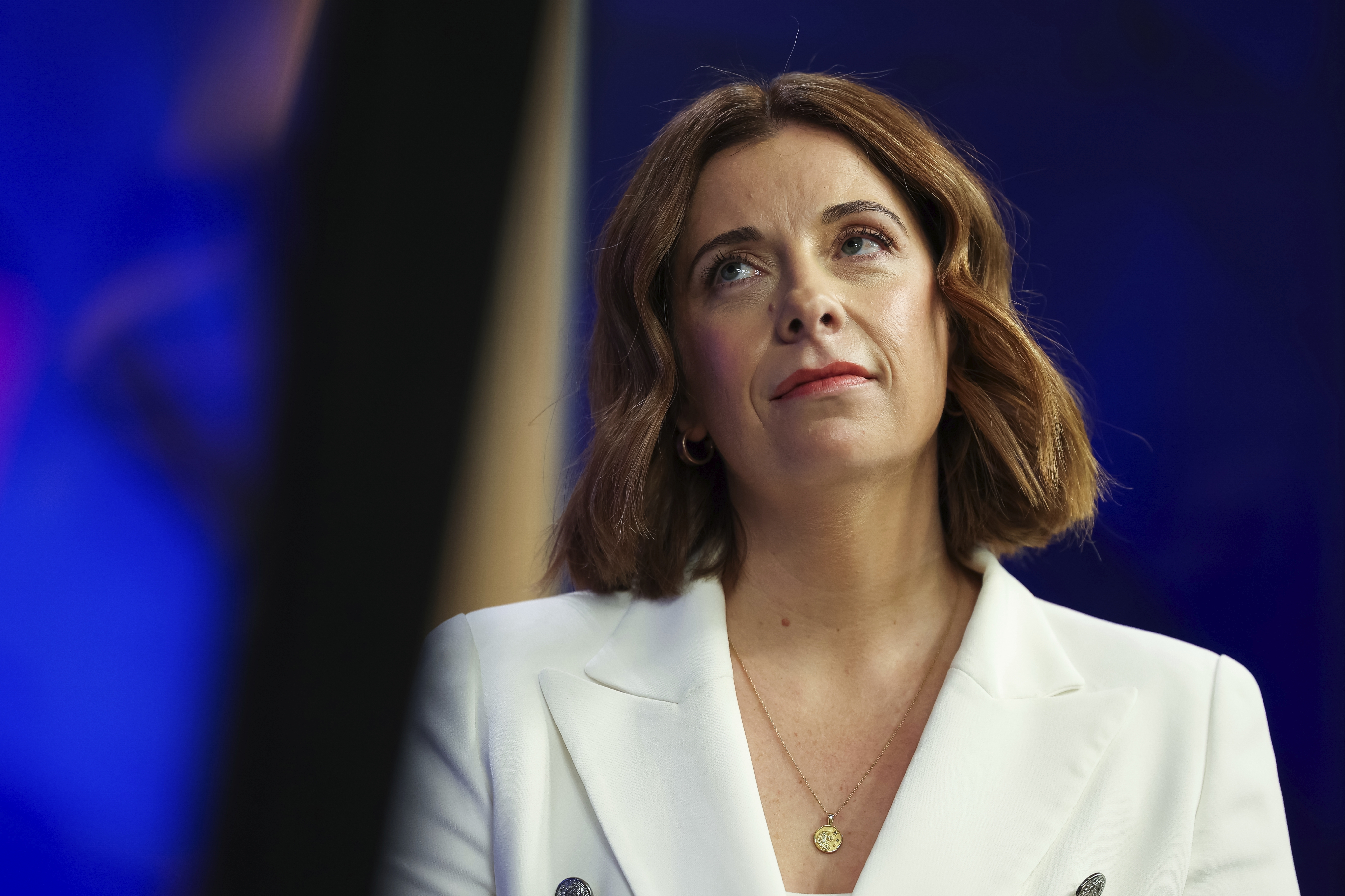 Minister for Communications and Minister for Sport Anika Wells ahead of an address to the National Press Club of Australia in Canberra on Wednesday 3 December 2025. fedpol Photo: Alex Ellinghausen