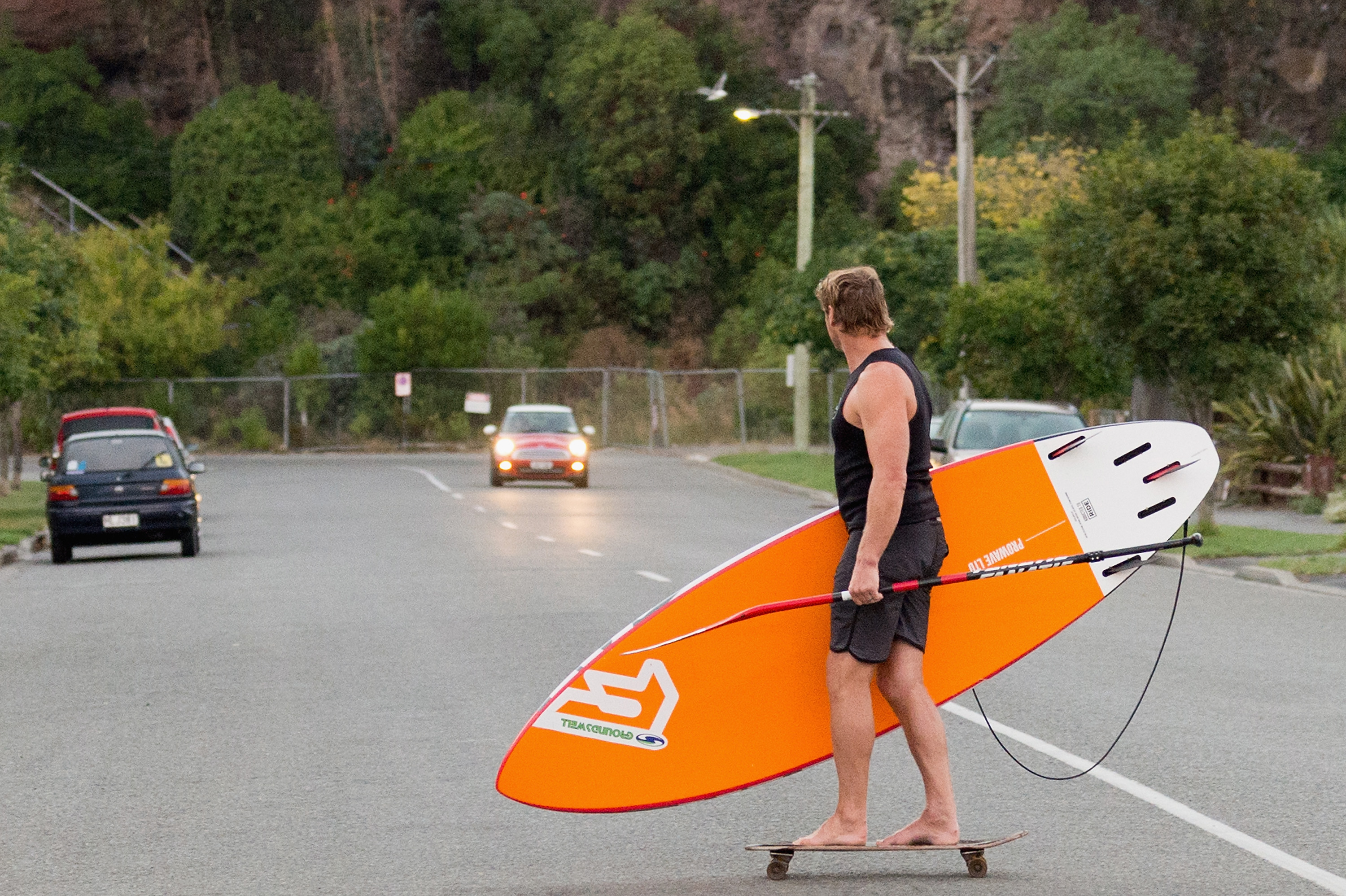 Scott Robertson goes surfing several times per week to clear his head and solve rugby issues.