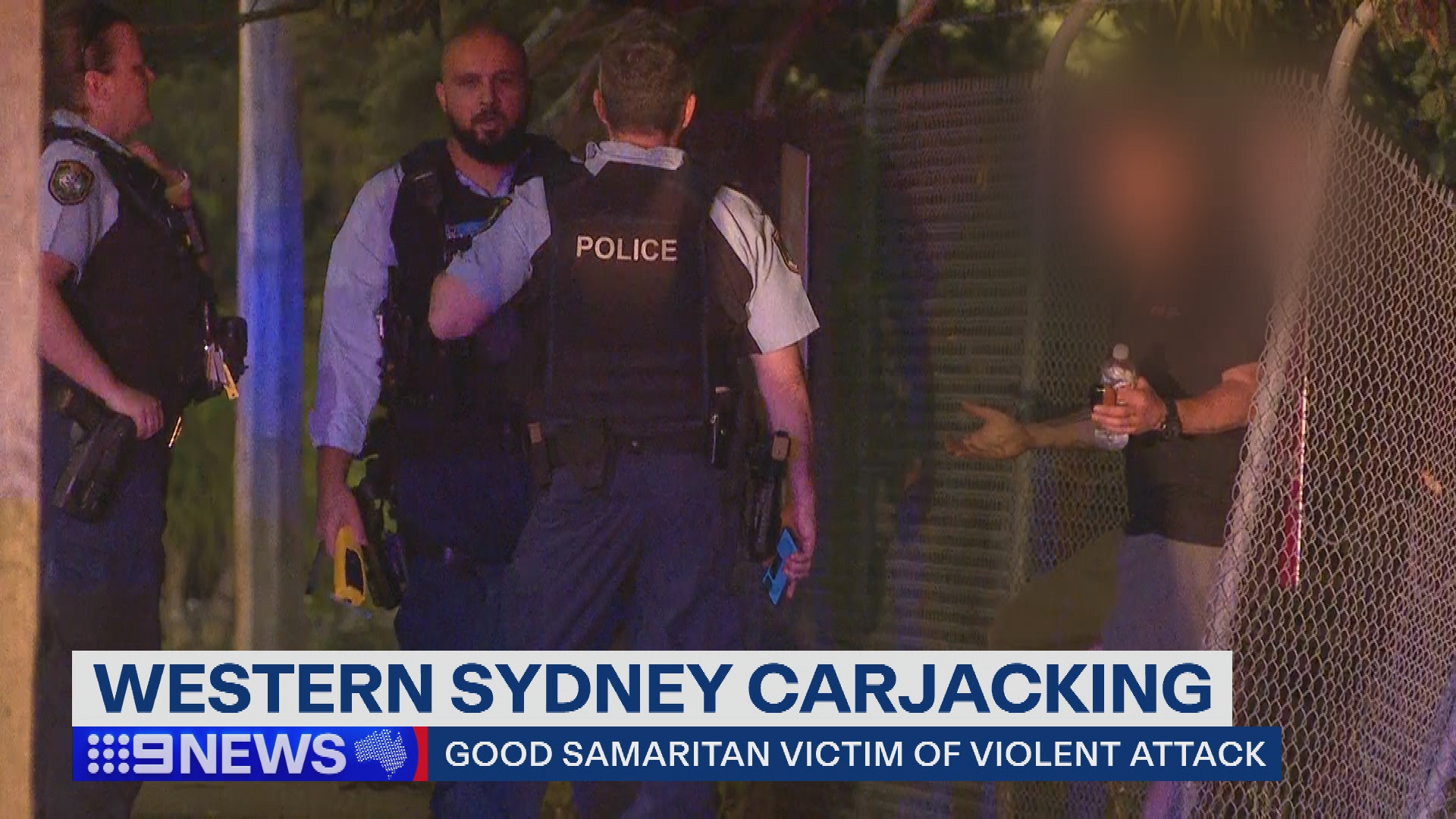 The 47-year-old man driving a van stopped to help before being carjacked. 