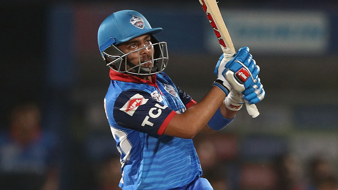 Prithvi Shaw of the Delhi Capitals bats during the Indian Premier League IPL Eliminator Final match between the Delhi Capitals and the Sunrisers Hyderabad at ACA-VDCA Stadium on May 08, 2019 in Visakhapatnam, India. (Photo by Robert Cianflone/Getty Images)