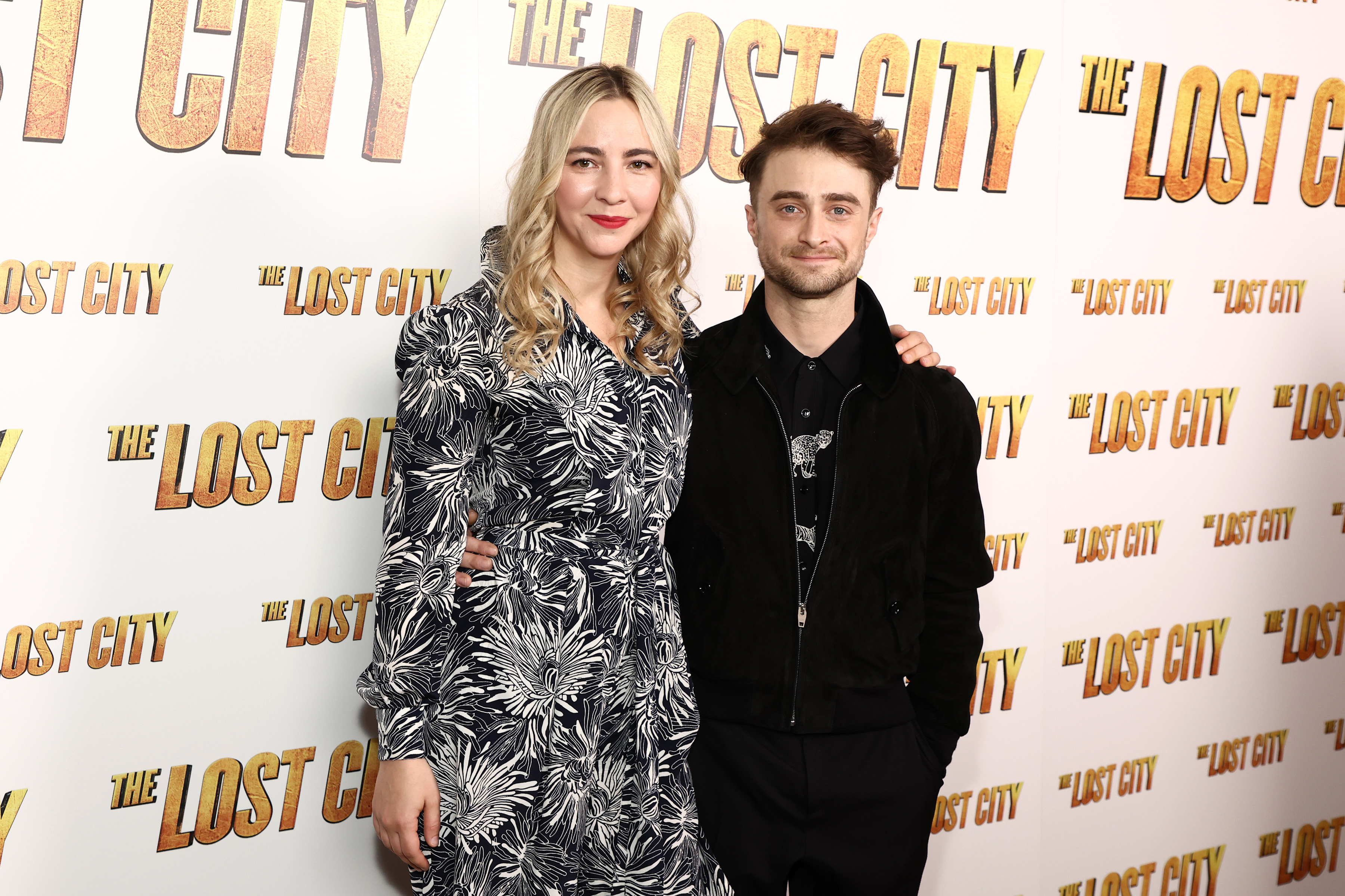 Daniel Radcliffe and Erin Darke attend a screening of The Lost City on March 14 in New York City.