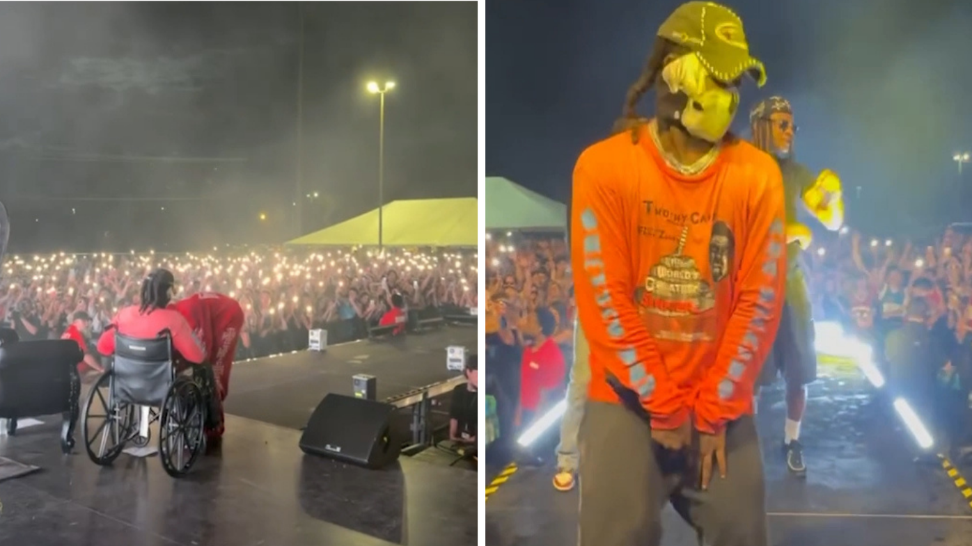 Rapper Offset performs at Coachella 2026