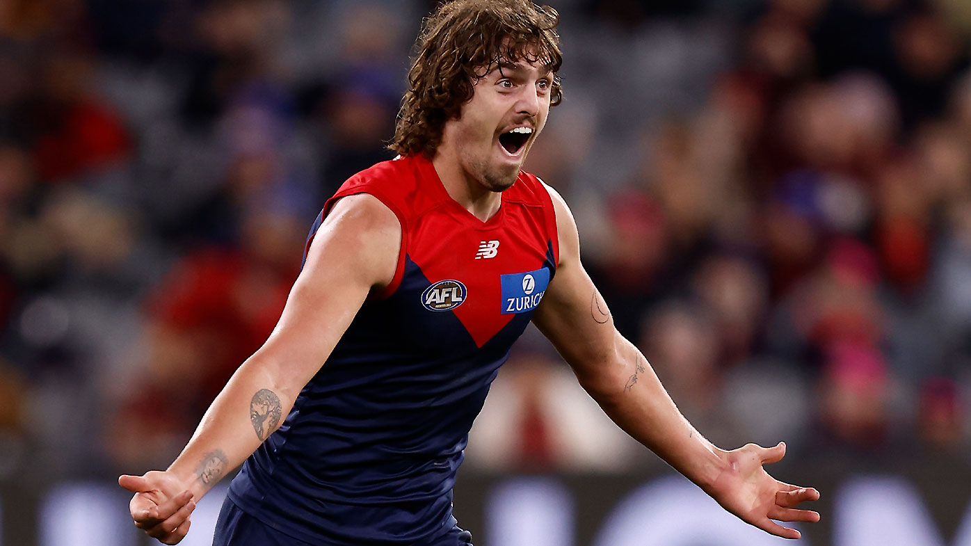 Luke Jackson in action for Melbourne during the 2022 season