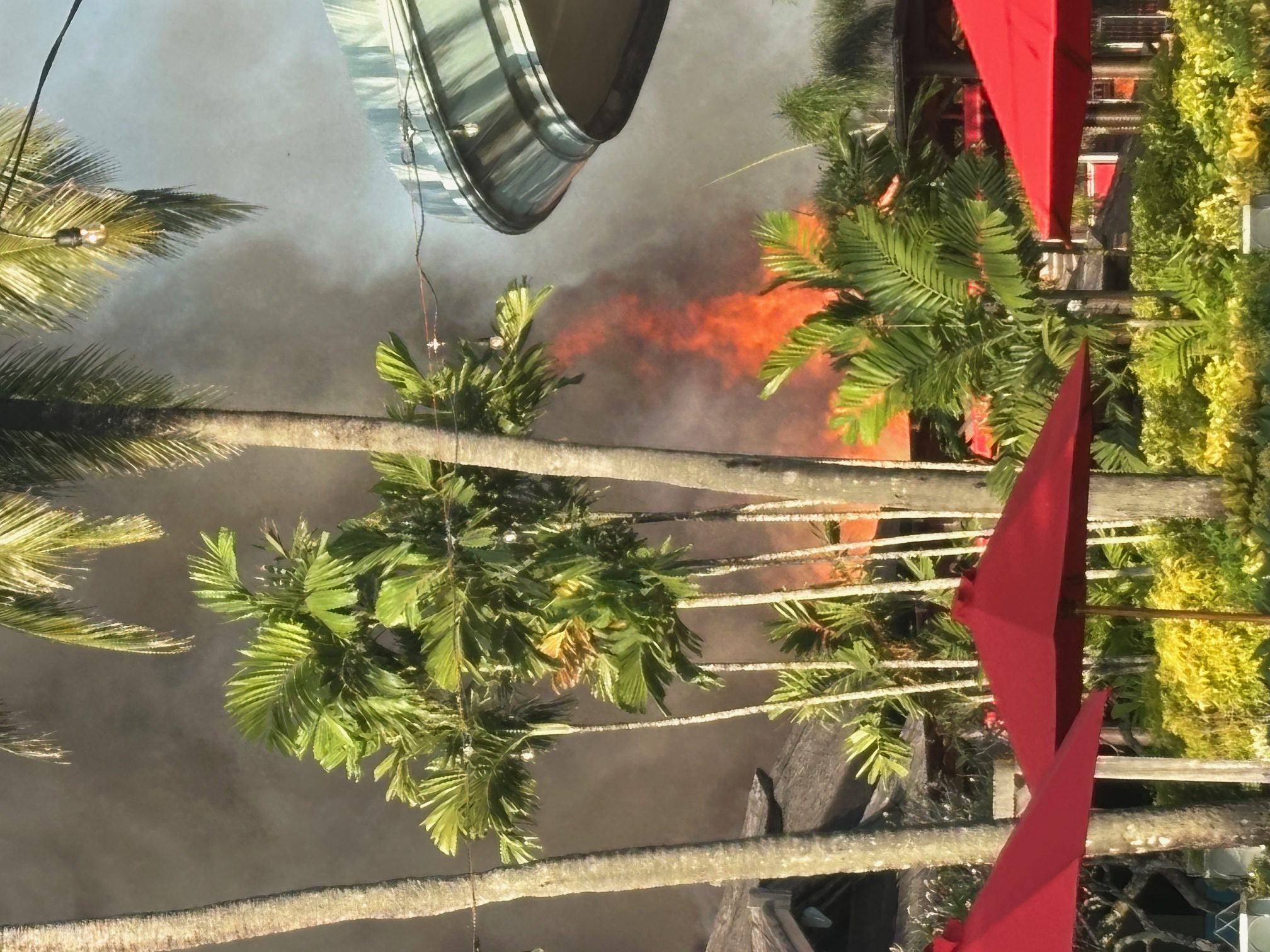 The fire took hold at Club Med Bali in Nusa Dua this morning.