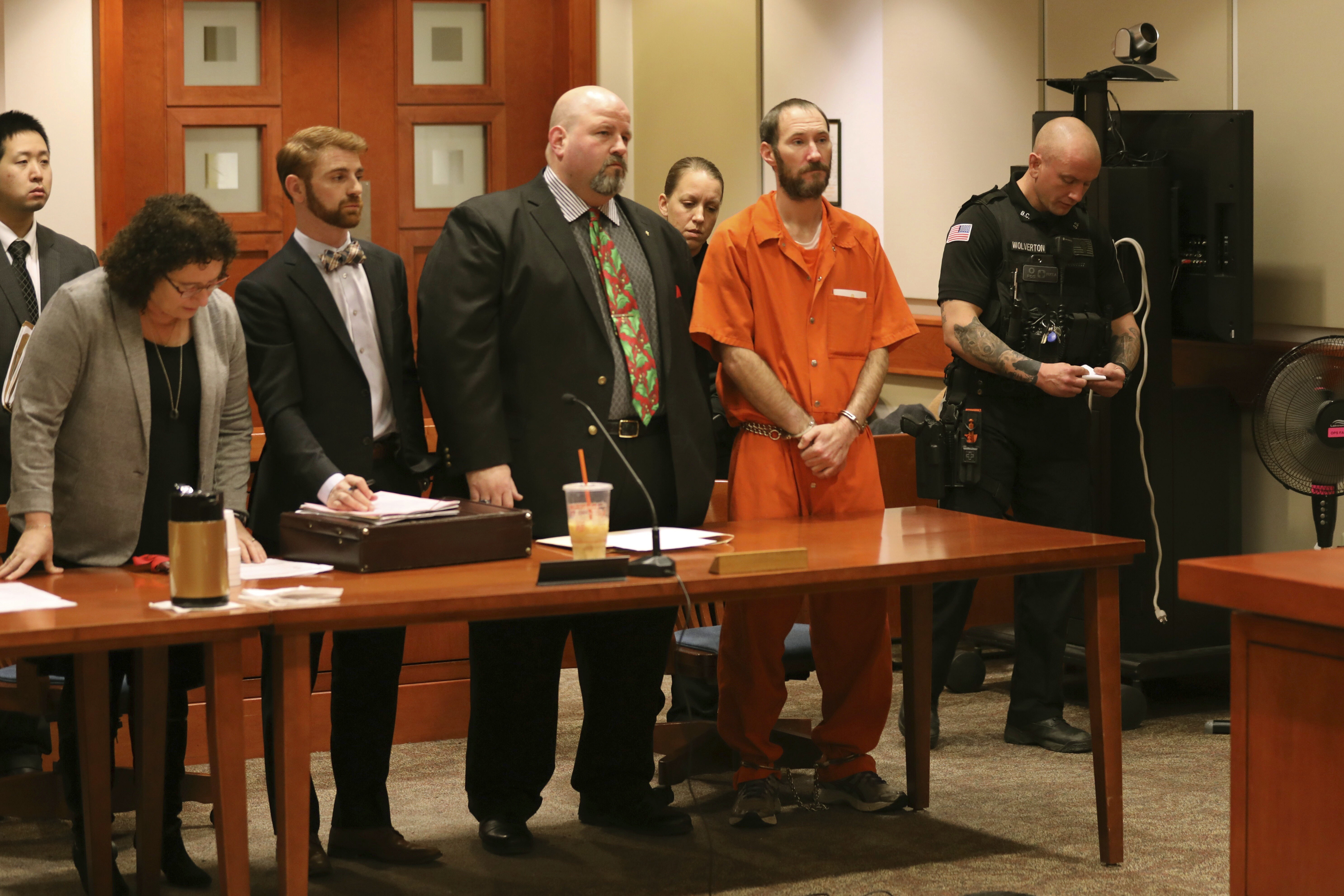 Accused $400 GoFundMe scam participant Johnny Bobbitt enters Burlington County Court Friday December 14, 2018. ( AP PHOTO / DAVID SWANSON / The Philadelphia Inquirer )