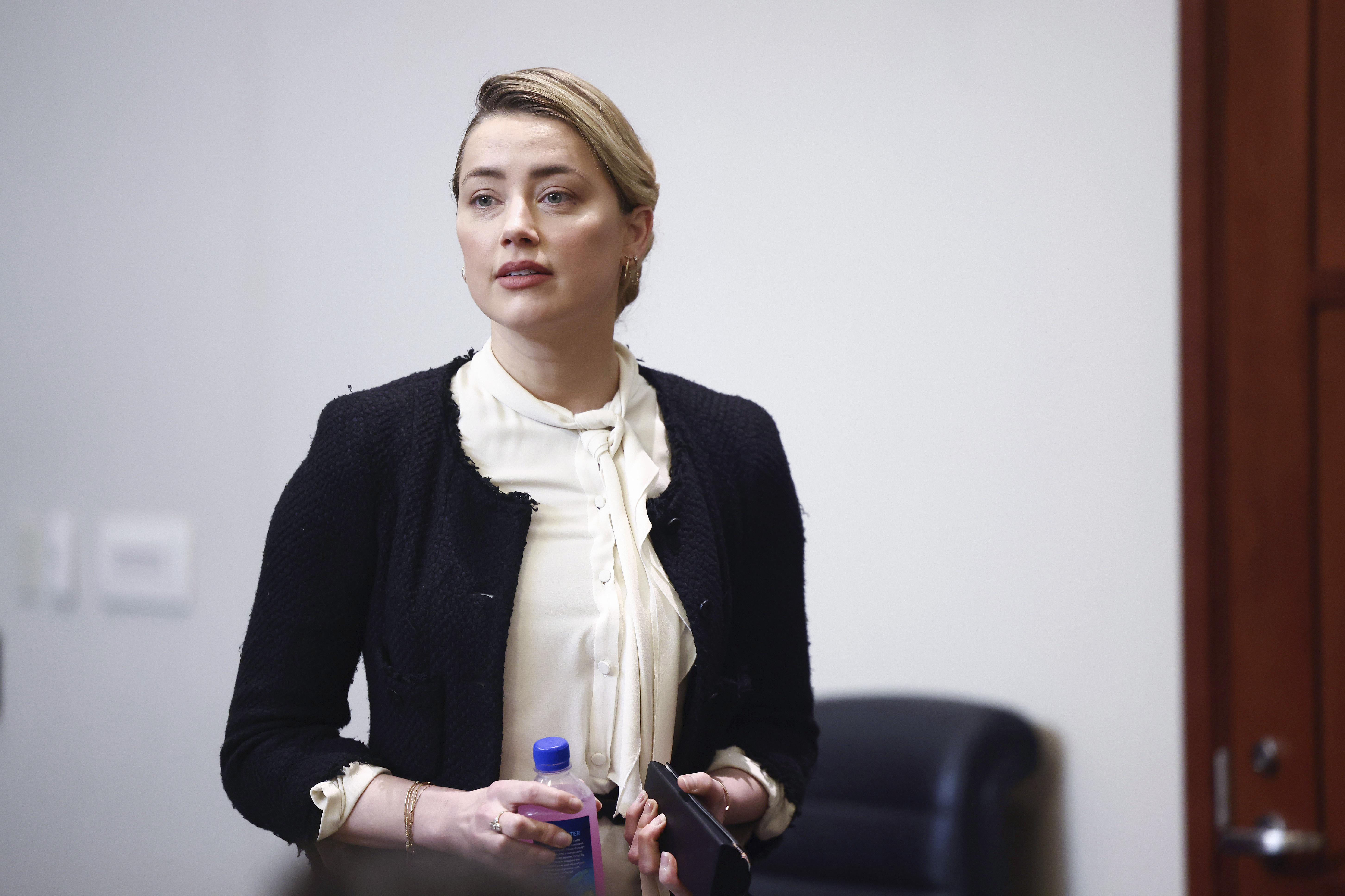 US actress Amber Heard arrives before the start of the day during the 50 million US dollar Depp vs Heard defamation trial at the Fairfax County Circuit Court in Fairfax, Virginia, USA, 05 May 2022. 