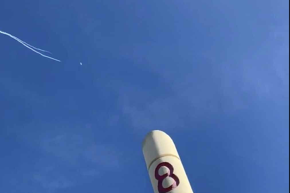 This photo provided by Jason Sellers shows US Air Force fighter aircraft shooting down a suspected Chinese spy balloon off the Carolina coast on Saturday, Feb. 4, 2023.  