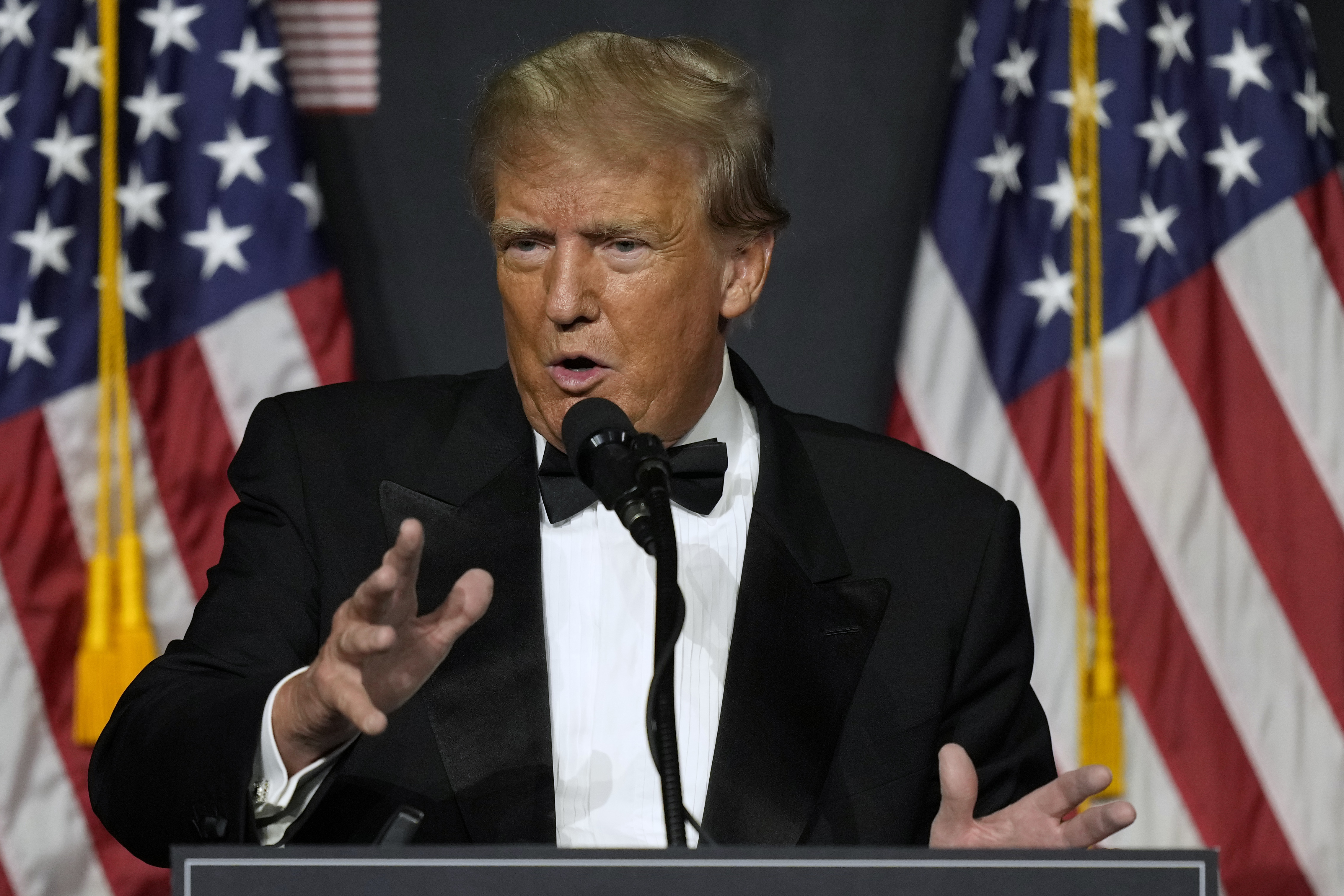 Former President Donald Trump speaks at Mar-a-Lago Friday, November 18, 2022 in Palm Beach, Florida.  