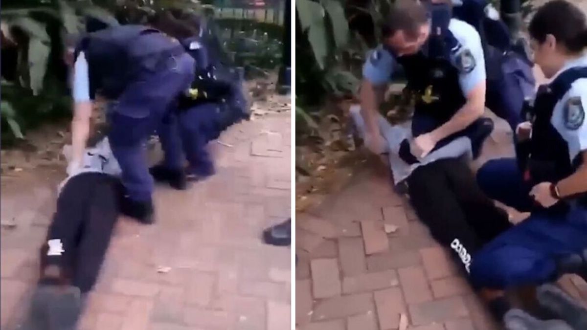 Video from June 2020 of police arresting Indigenous teenager in Surry Hills.