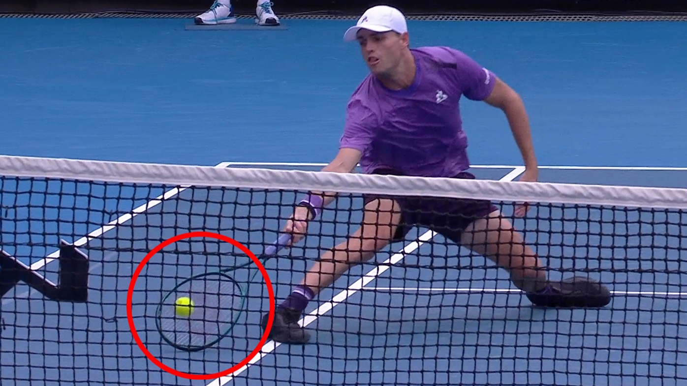 Chris O'Connell returned the ball before it bounced a second time despite the chair umpire calling otherwise.