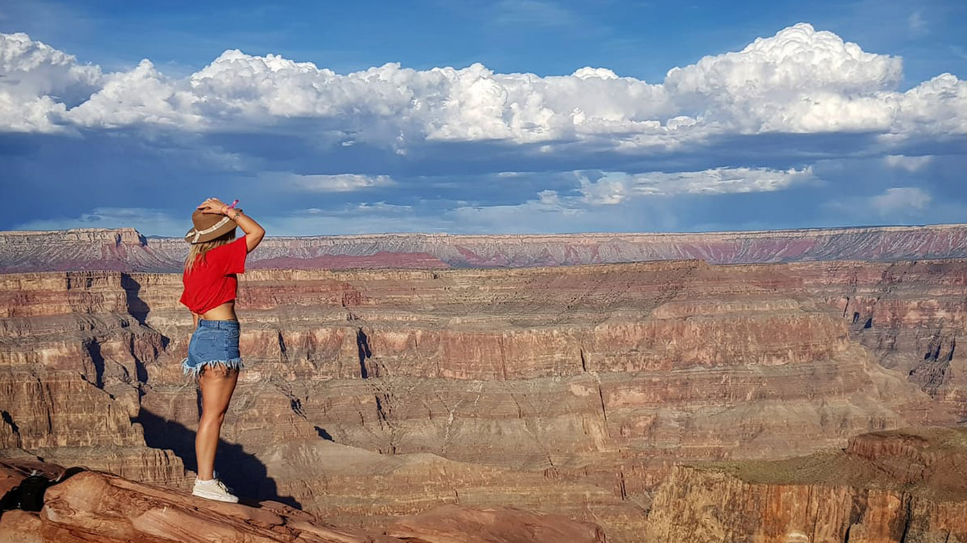 Ms Saul and the Grand Canyon.