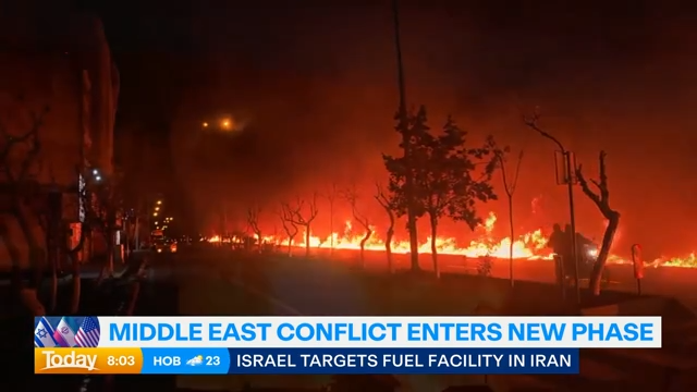 Fires raged across Tehran as US and Israeli airstrikes continued.