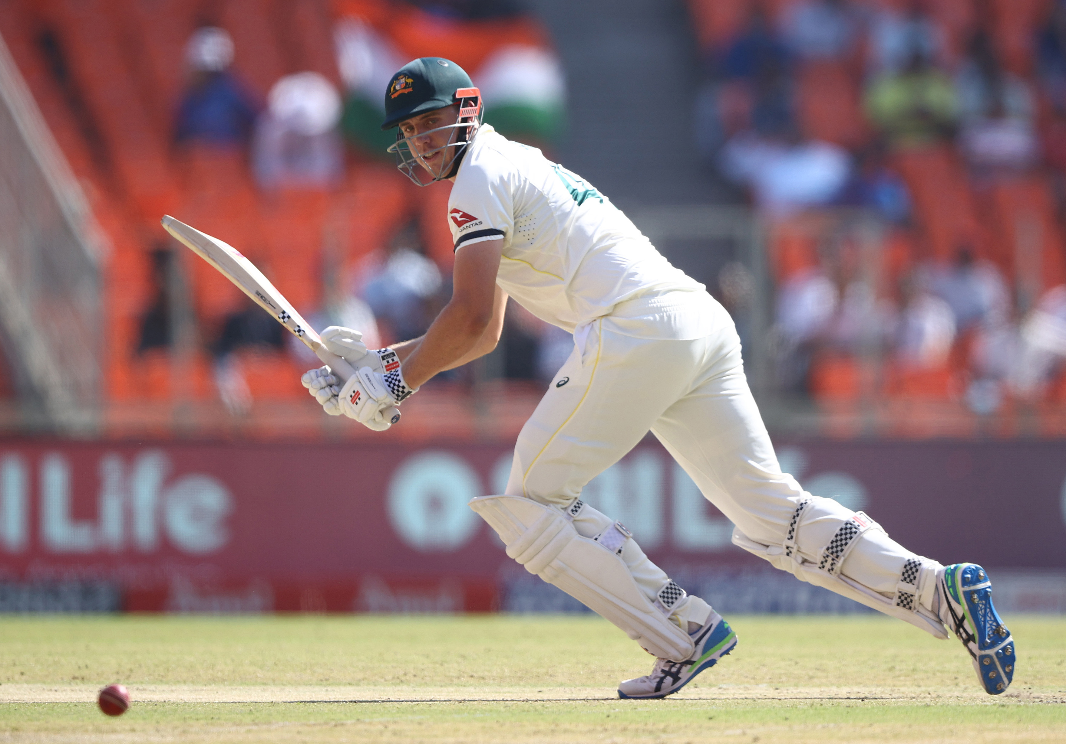 Cameron Green of Australia bats during day two of the Fourth Test match in the series between India and Australia at Narendra Modi Stadium on March 10, 2023 in Ahmedabad, India. (Photo by Robert Cianflone/Getty Images)